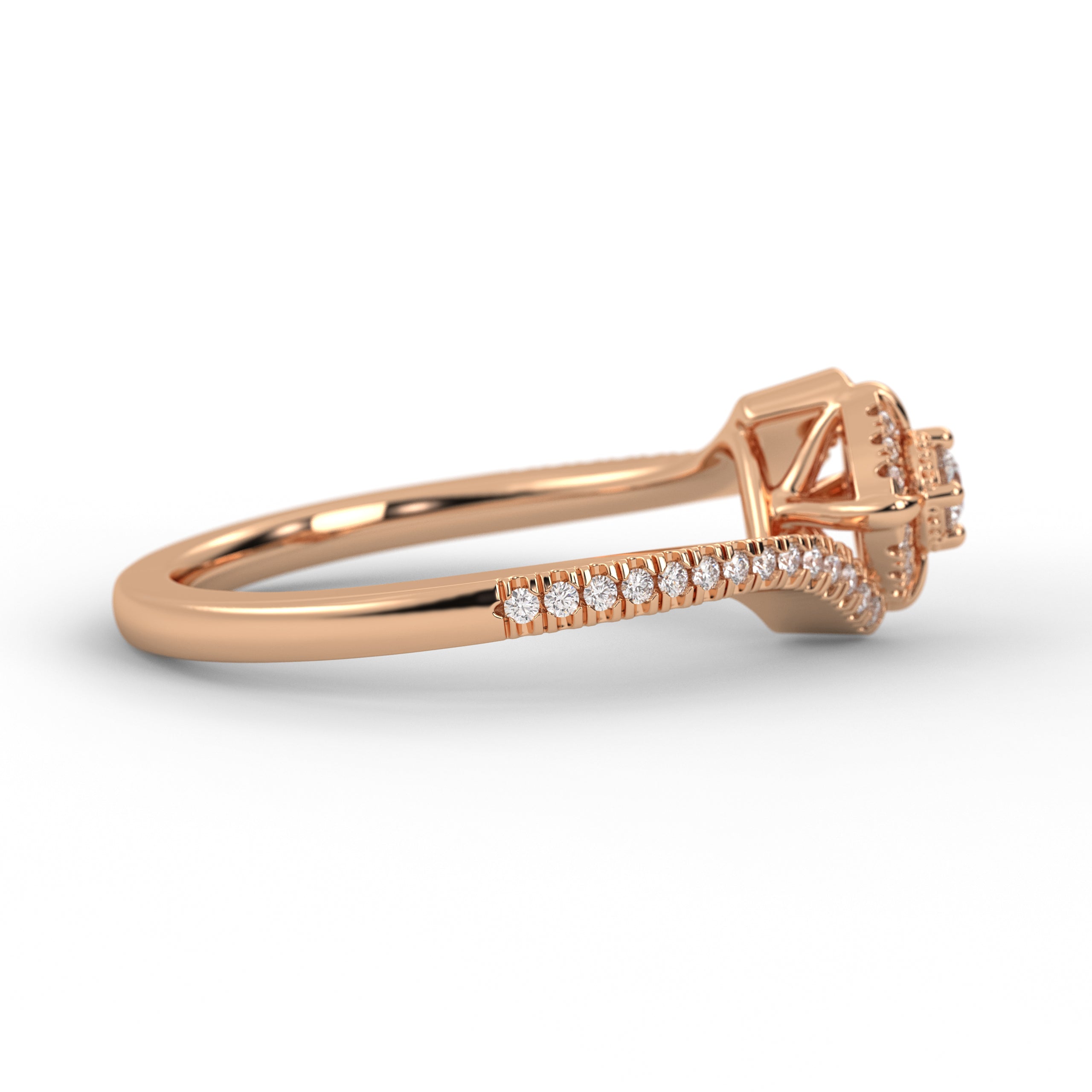 14K Gold Lab Grown Round Brilliant Diamond Engagement Ring