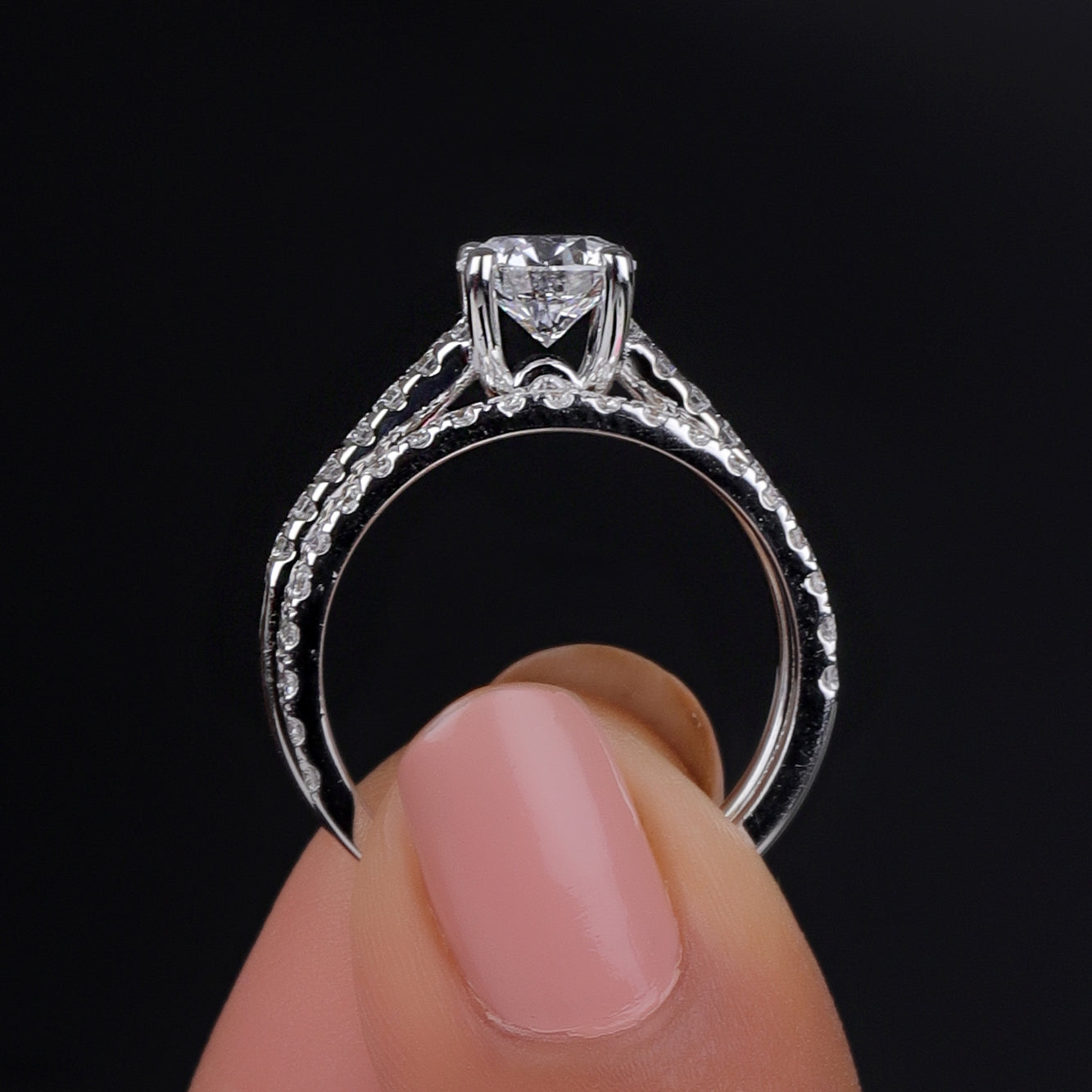 14K Gold Round Lab Grown Diamond Ring