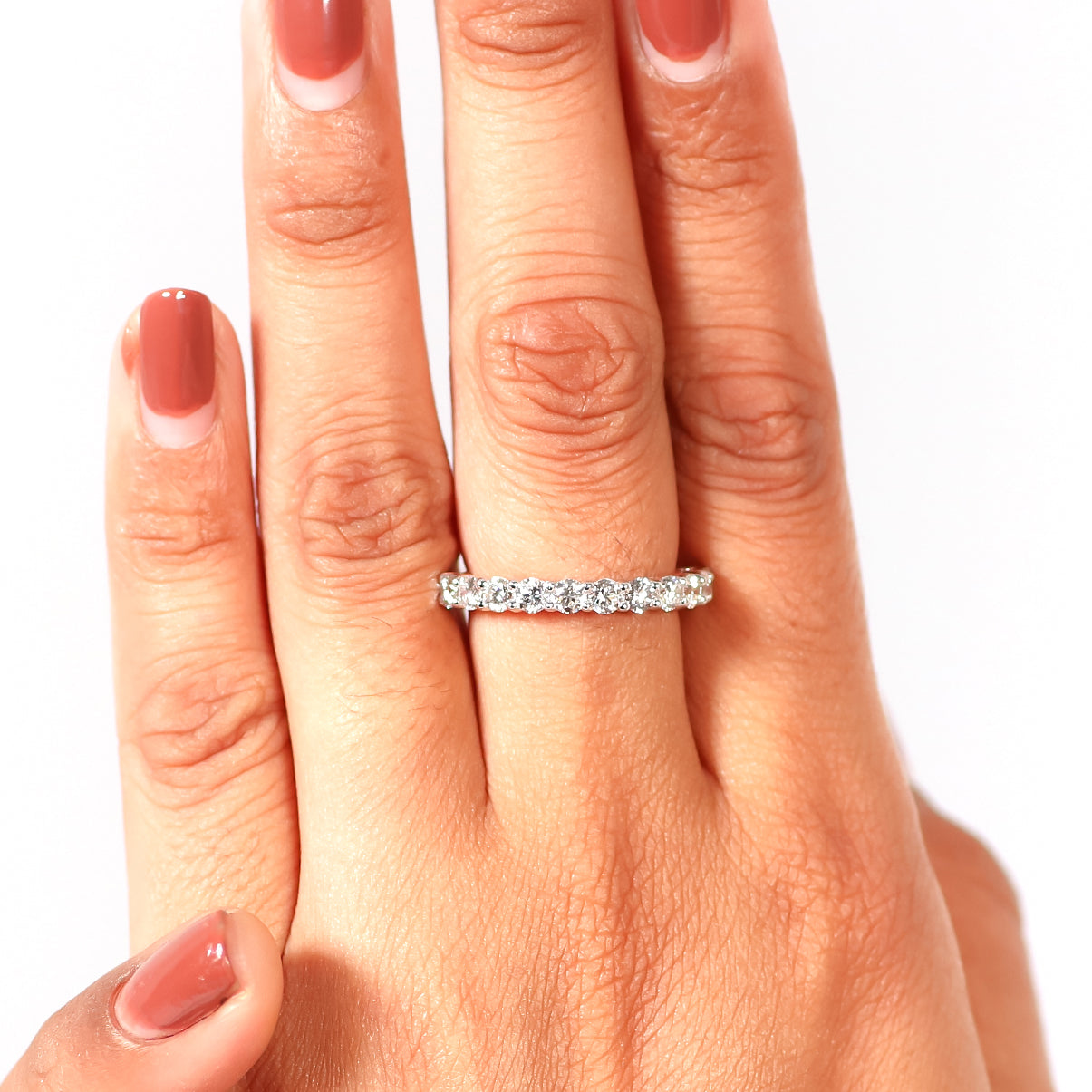 1.05 CT Lab Grown Diamond 14K Rose Gold Wedding Band