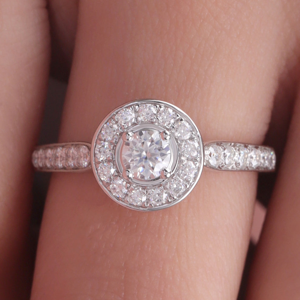 14K Gold Round Cut Lab Grown Diamond Engagement Ring