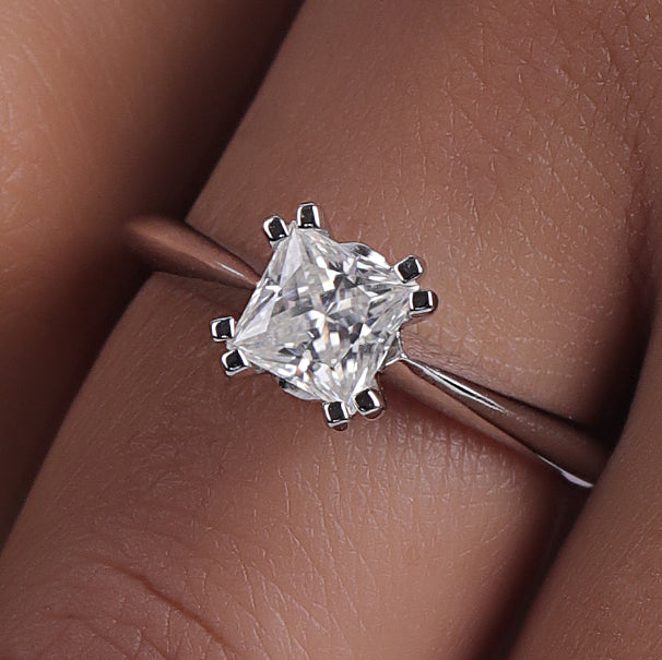 14K Gold Double Prong Princess cut Solitaire Engagement Ring