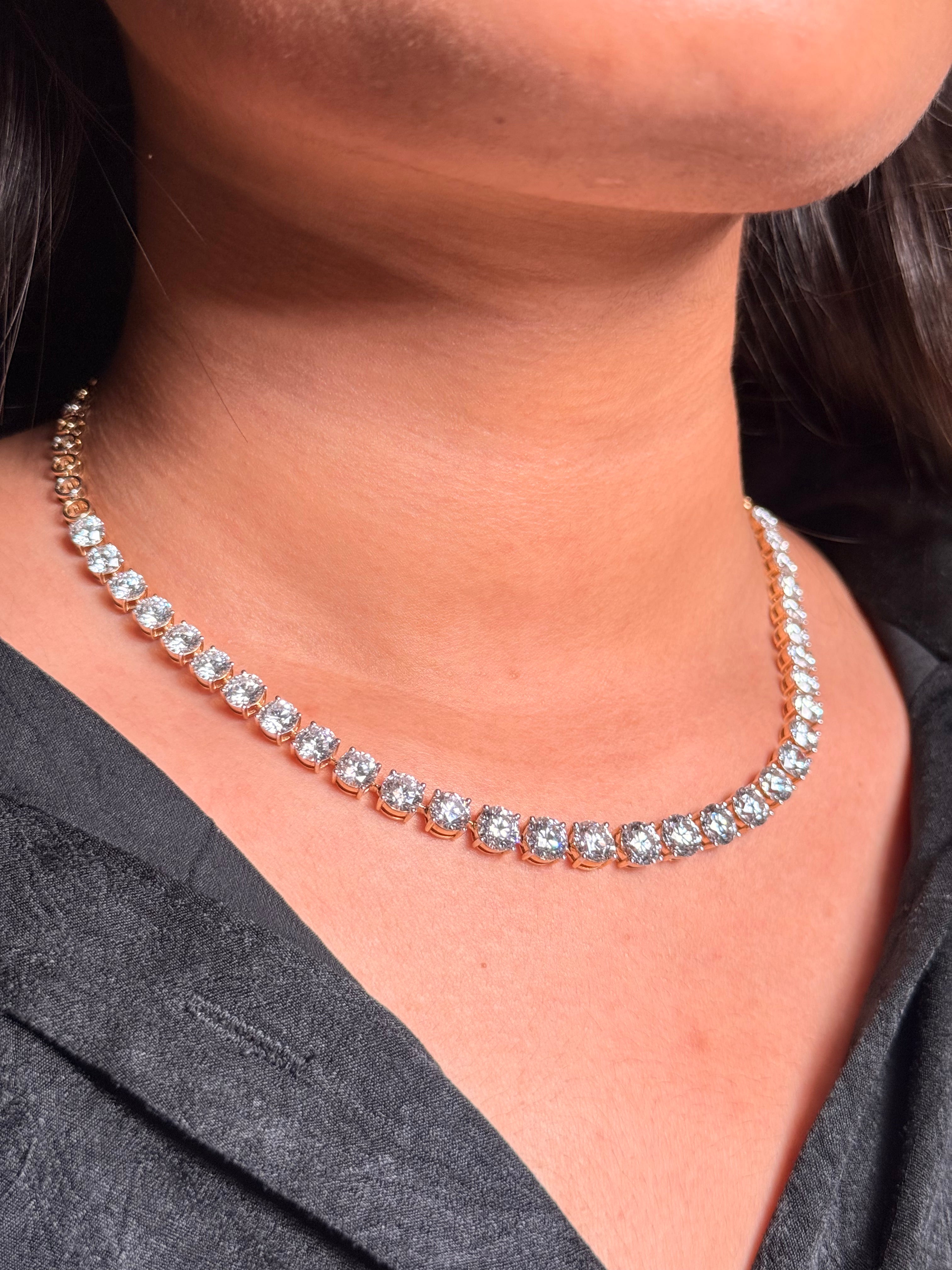 14K Gold Lab Grown Diamond Tennis Necklace