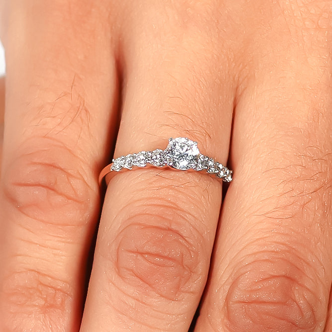 14K Lab Grown Diamond Halo Engagement Ring