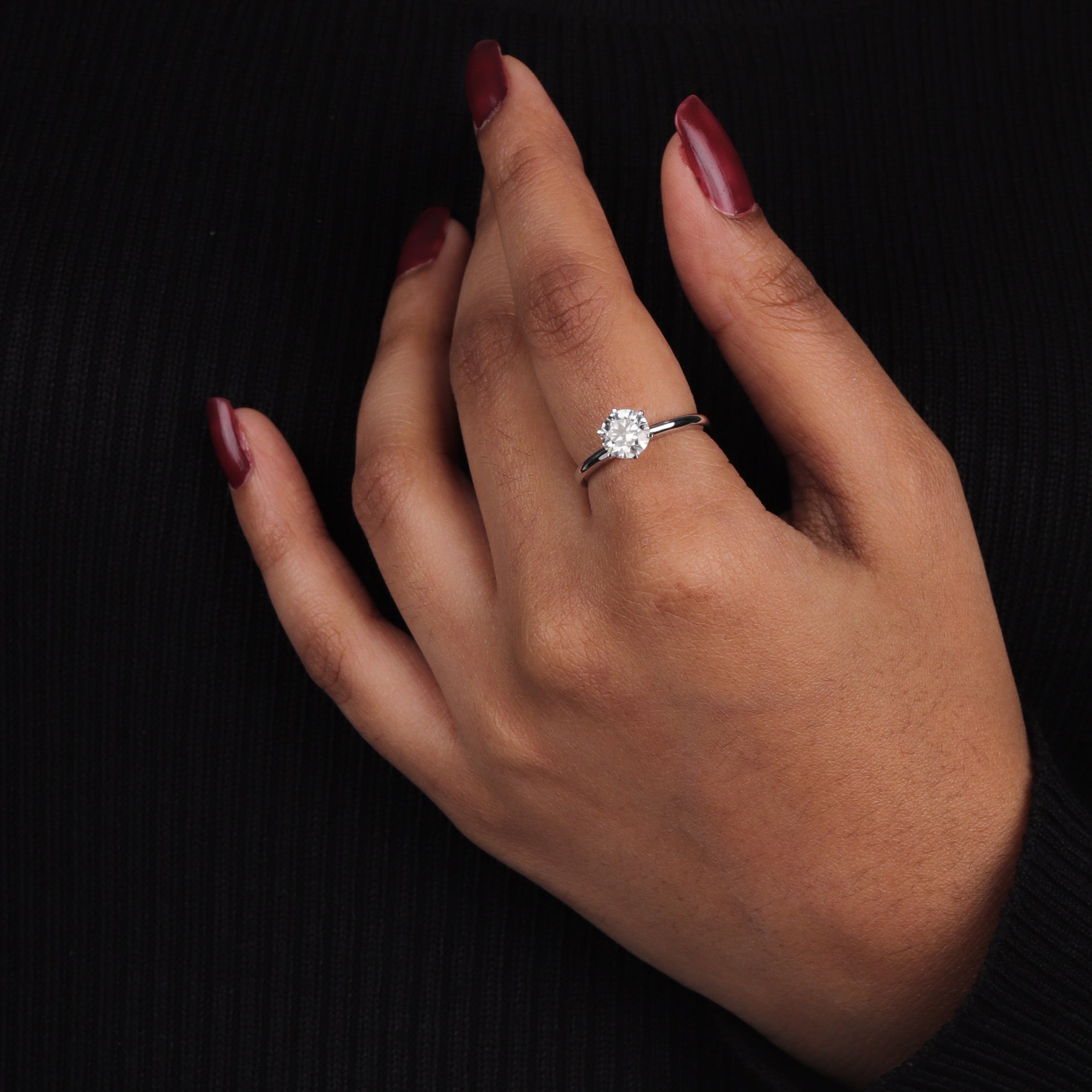 14K White Gold Round Diamond Wedding Ring