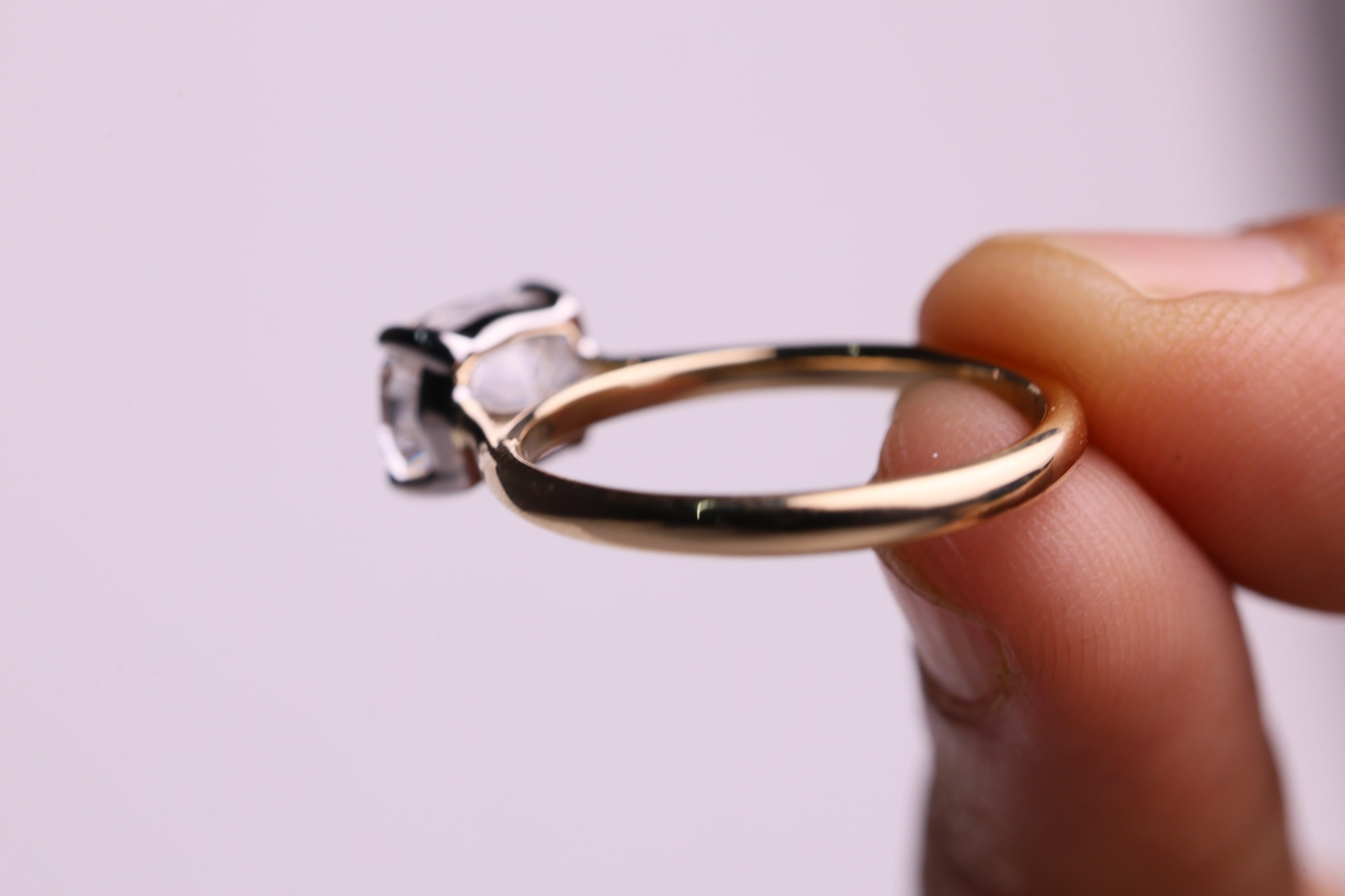 14K Gold 2 CT Elongated Cushion East West Engagement Ring