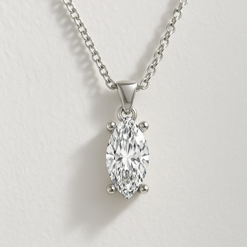 14K Marquise Cut Solitaire Pendant Necklace | Marquise Cut Lab Diamond Necklaces for Women