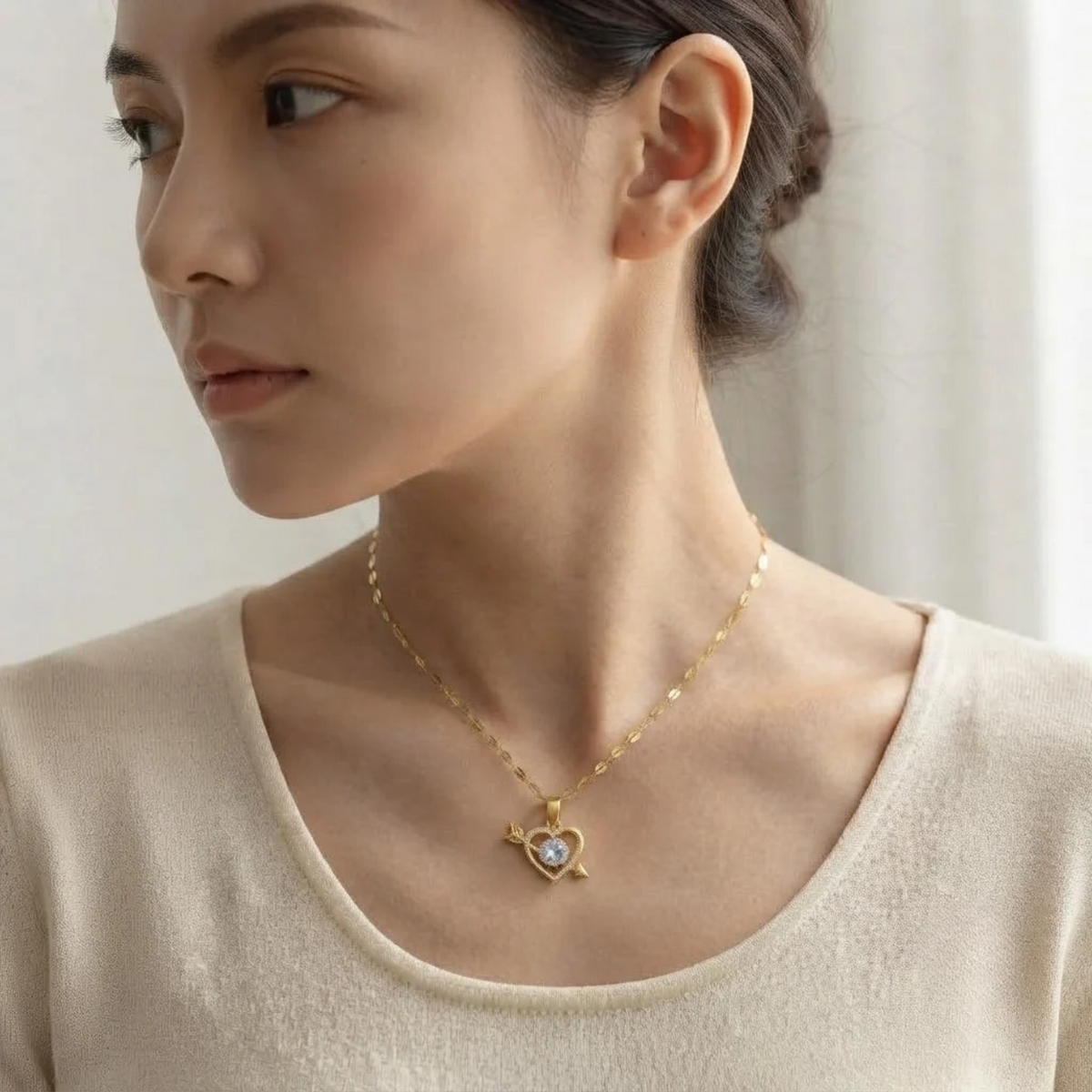 Heart Arrow Pendant Necklace