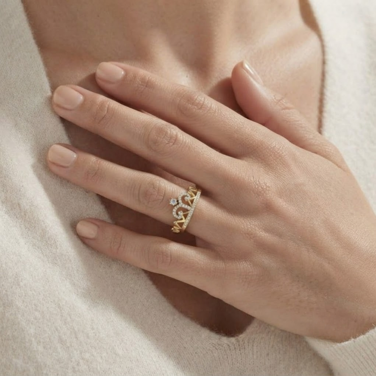 Crown Tiara Diamond Ring