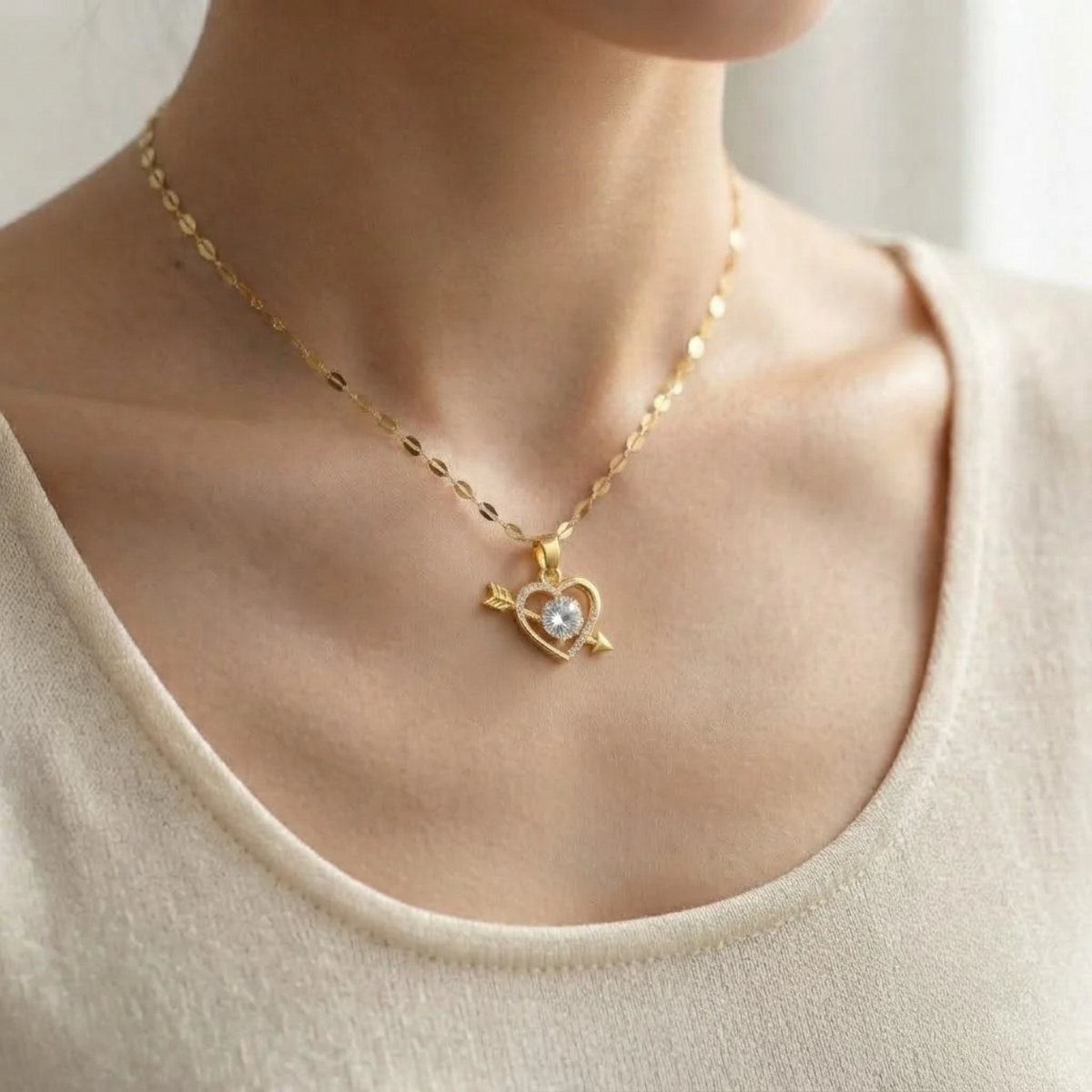Heart Arrow Pendant Necklace