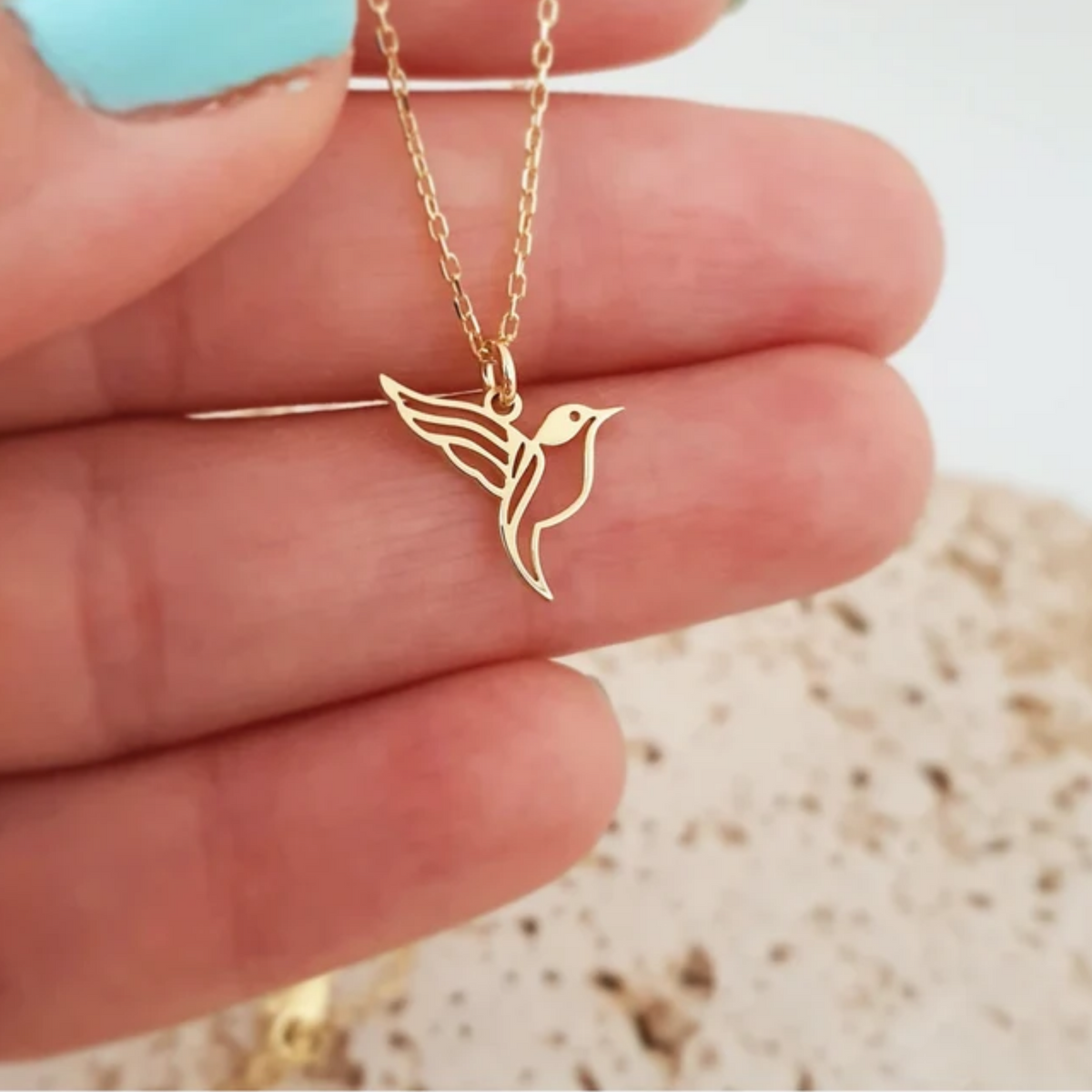 Gold Hummingbird Necklace