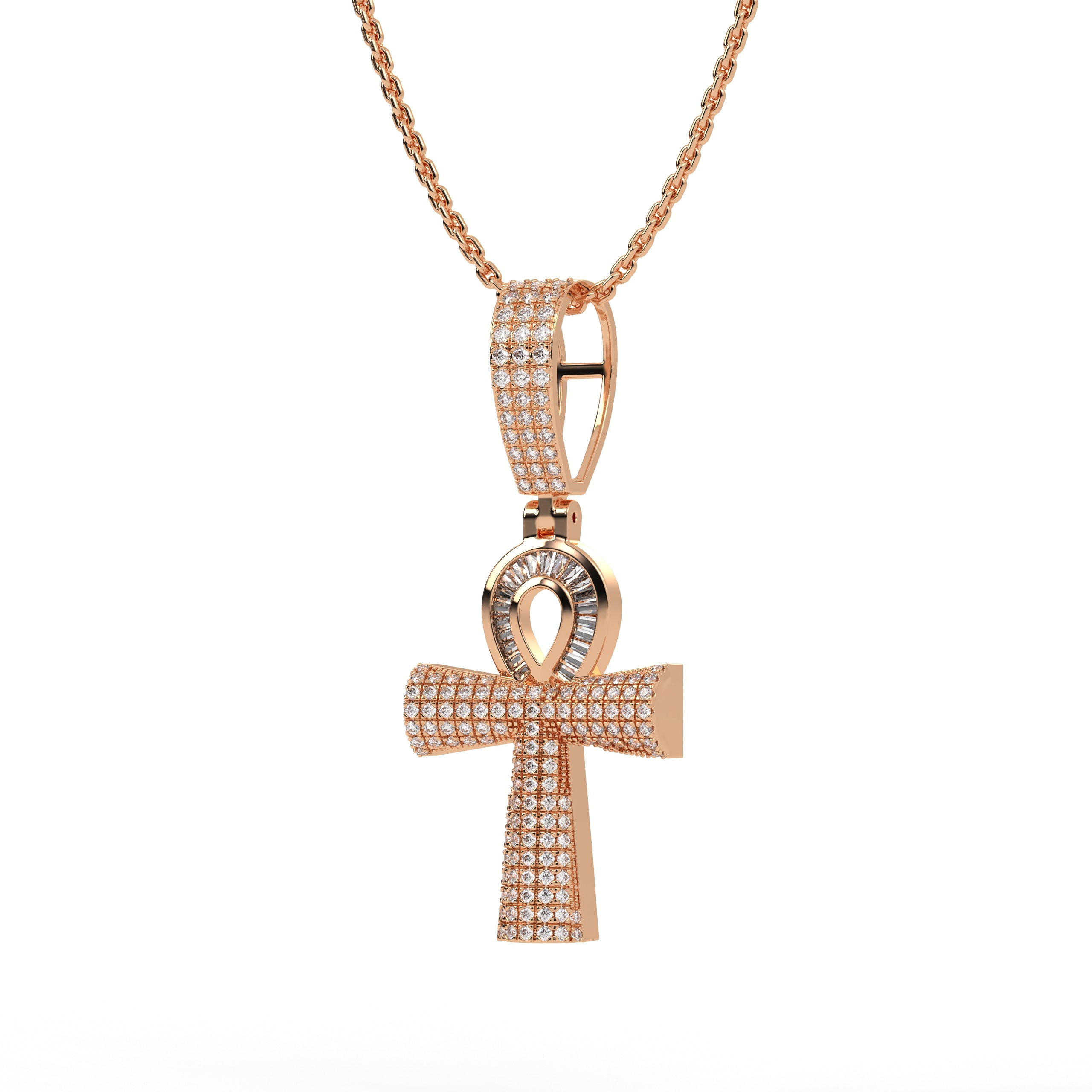 14K Round Cut Lab Grown Diamond Cross Look Stone Pendant, 14K Solid White Gold Pendant, CVD Diamond With Pendant, Anniversary Women Gift