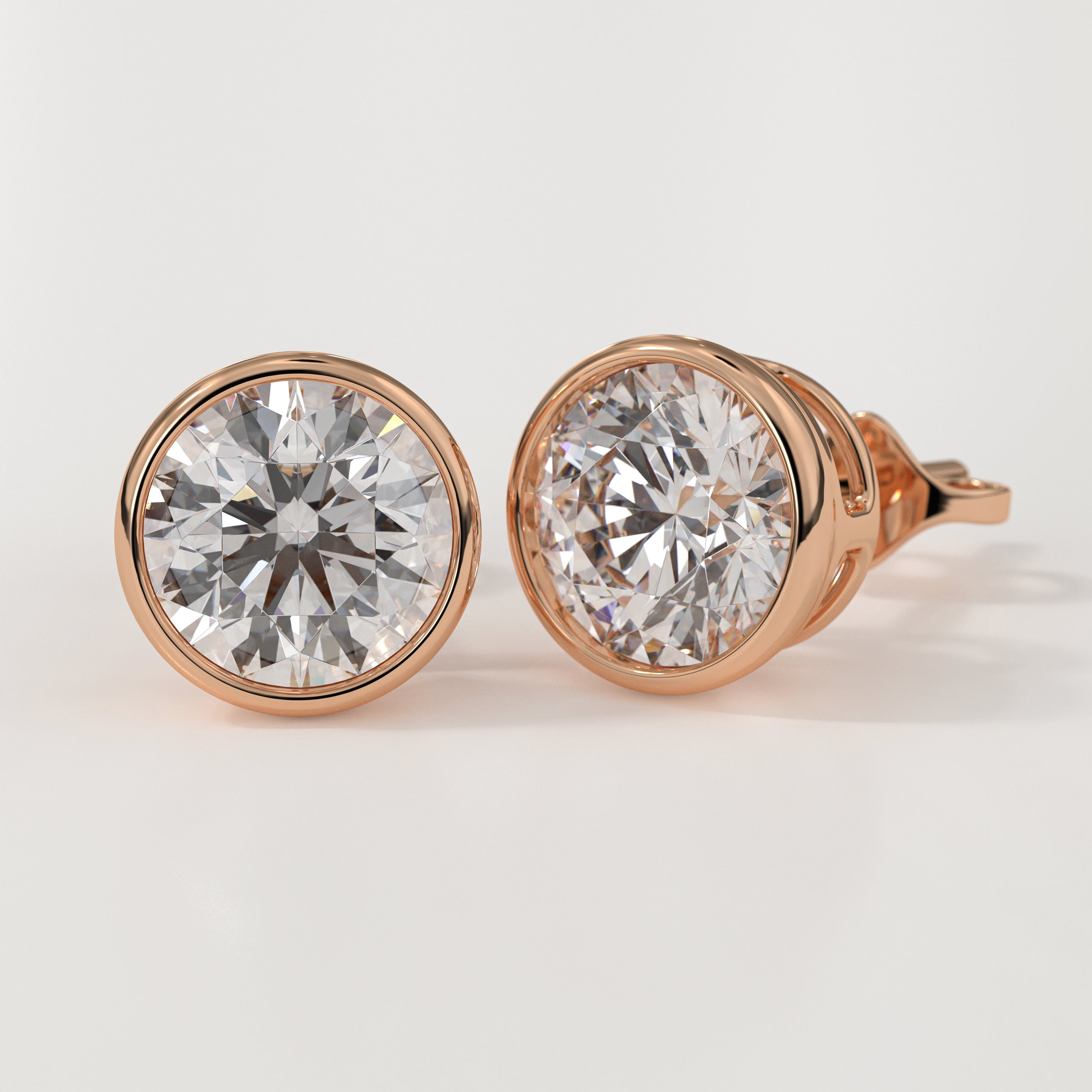 14K White Gold Earring Lab Grown Diamond Stud Earring