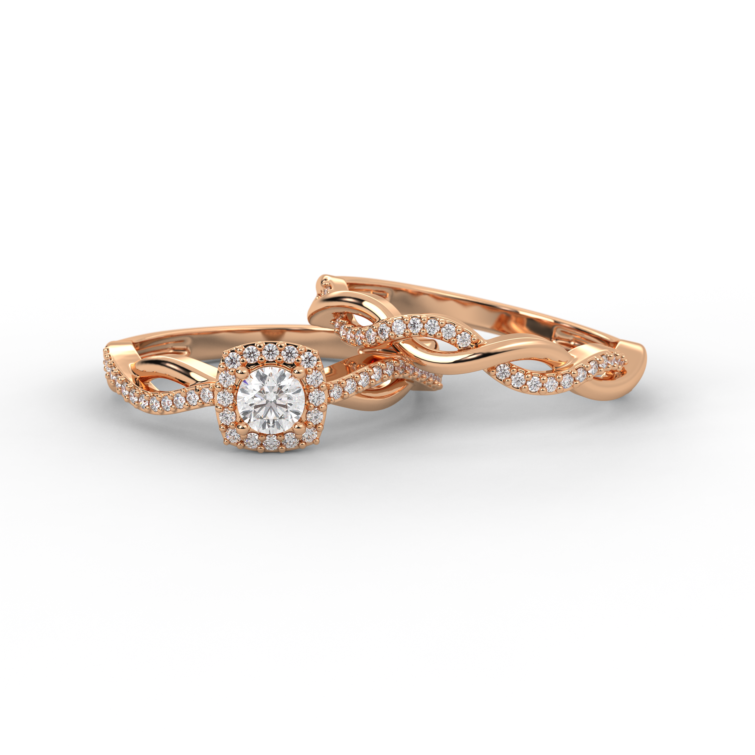 14K Gold Round Lab Grown Engagement Ring