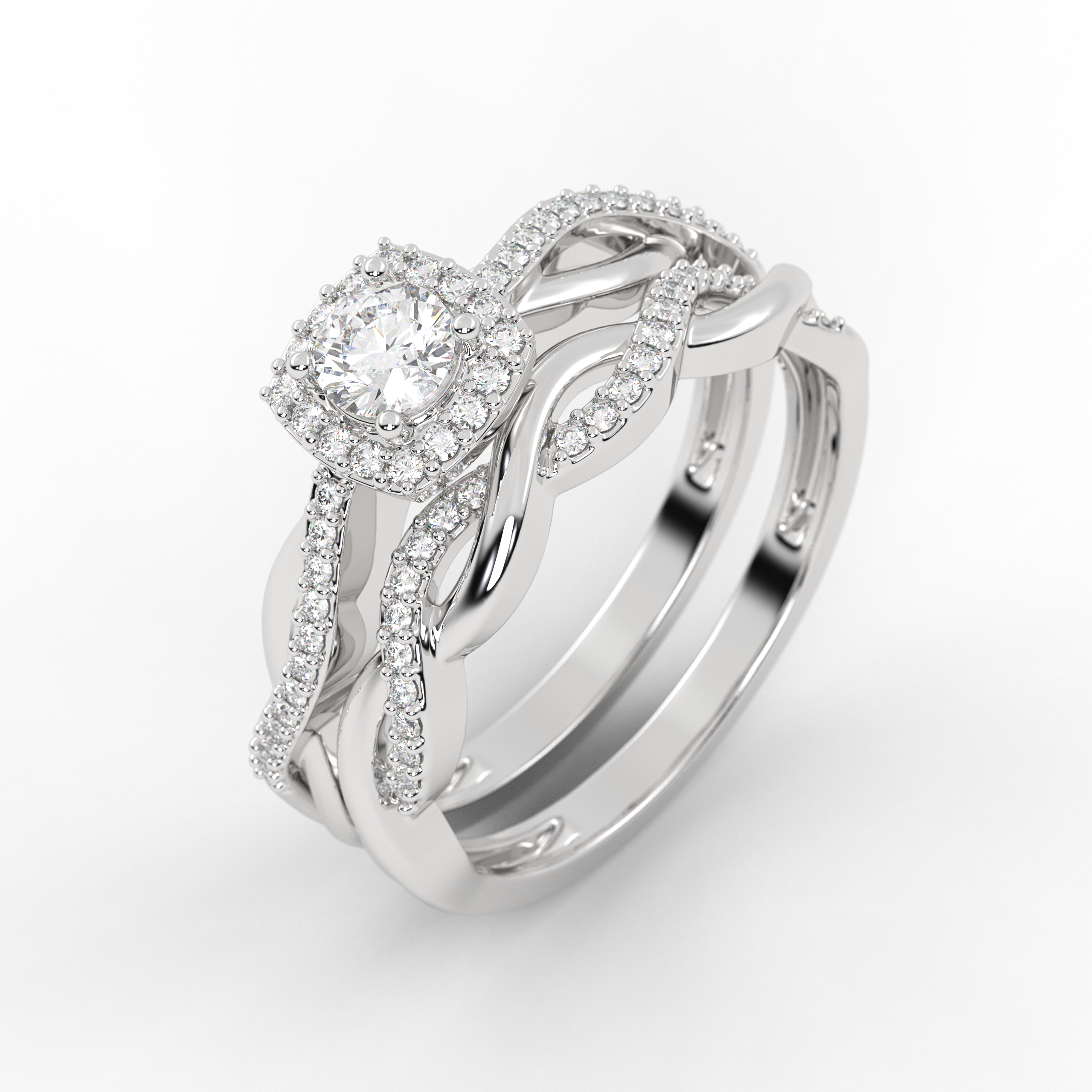 14K Gold Round Lab Grown Engagement Ring