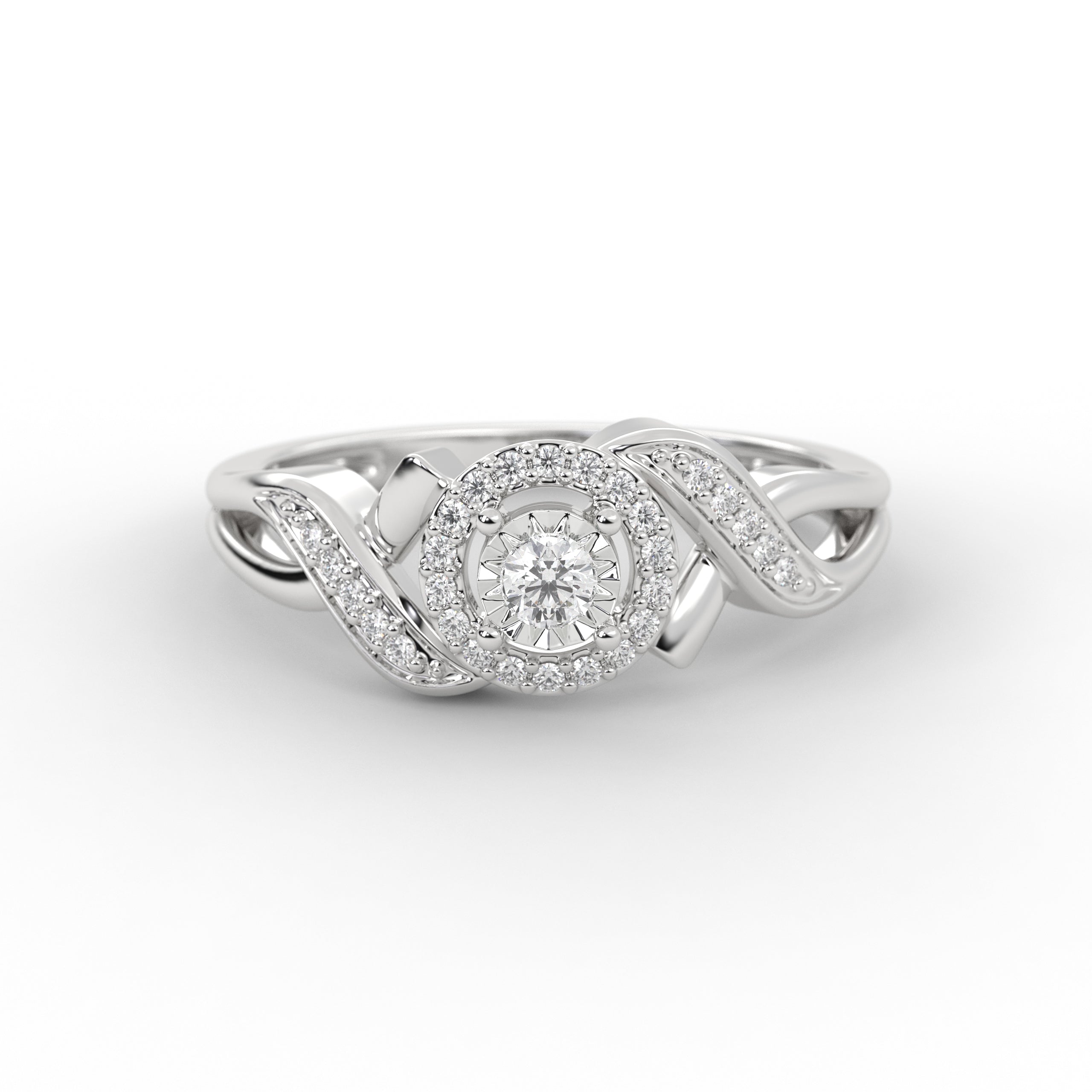 14K Gold Round Lab Grown Diamond Engagement Ring