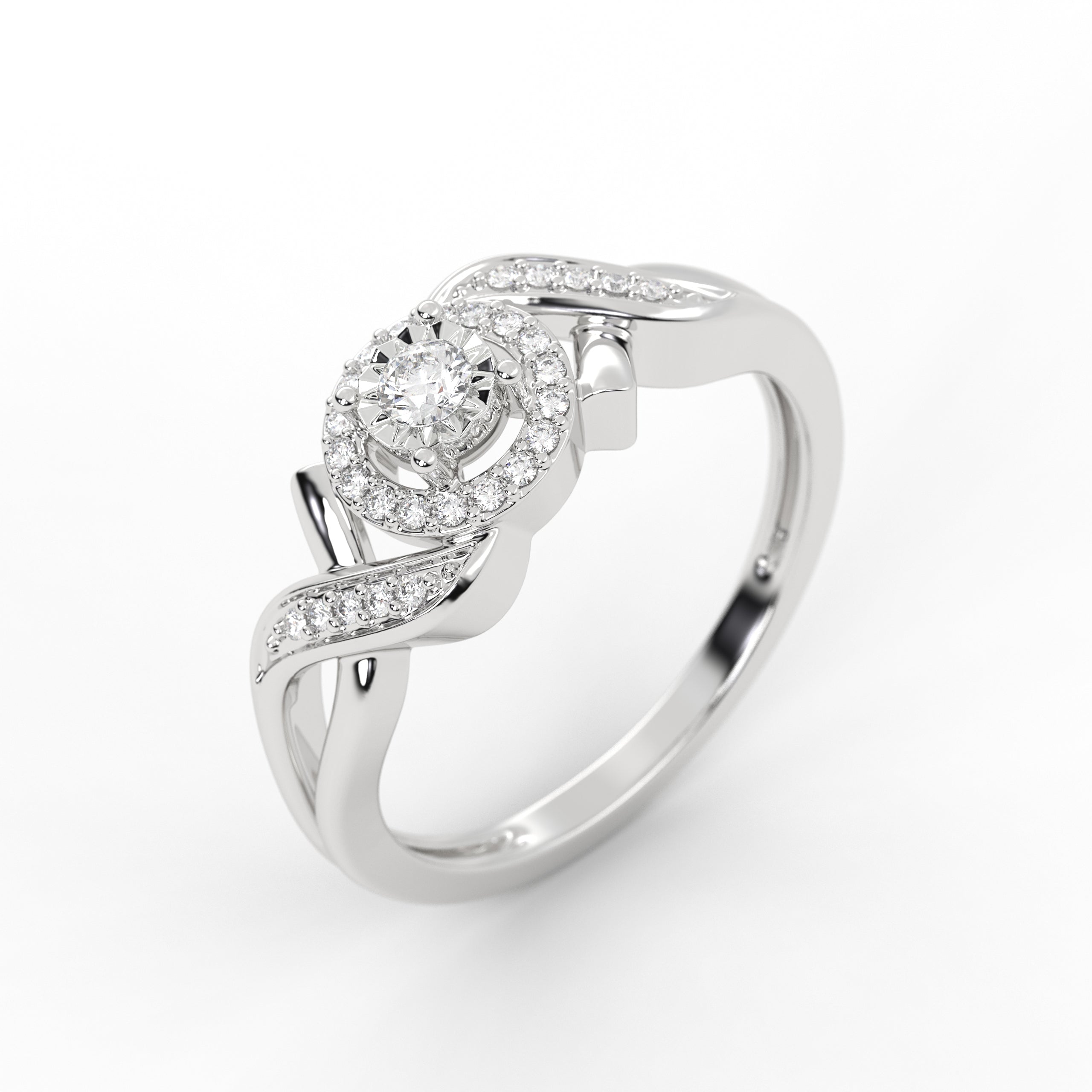 14K Gold Round Lab Grown Diamond Engagement Ring