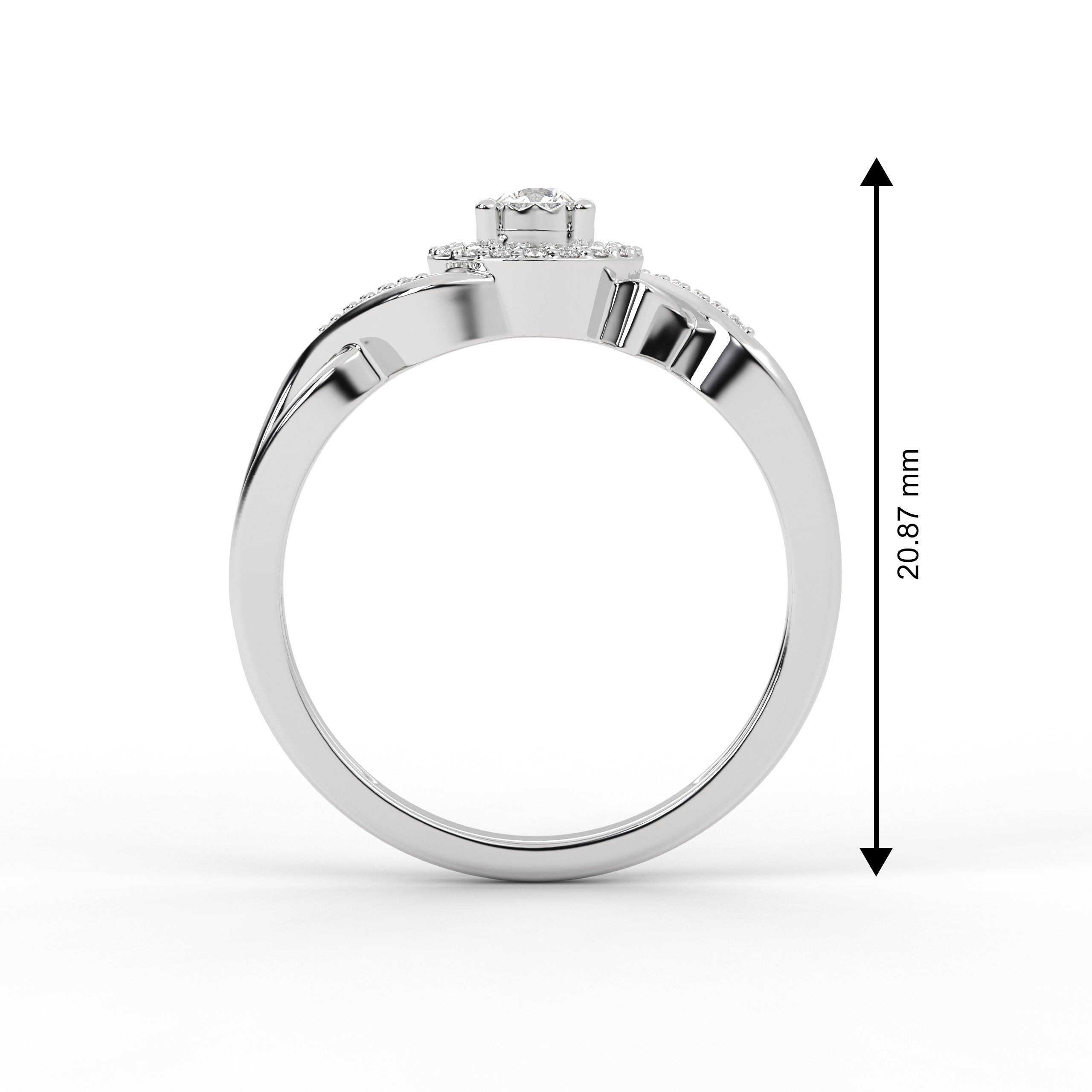14K Gold Round Lab Grown Diamond Engagement Ring