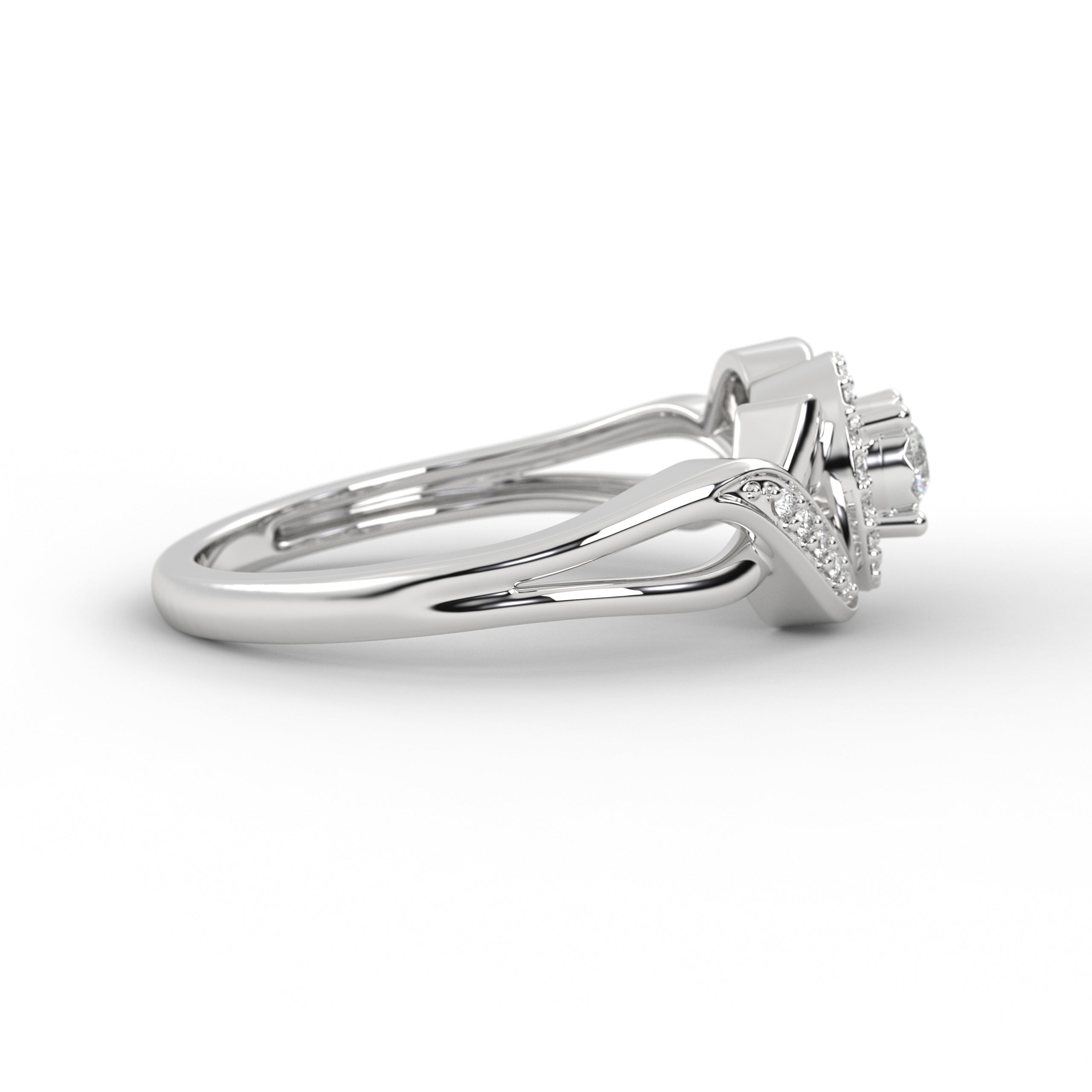14K Gold Round Lab Grown Diamond Engagement Ring