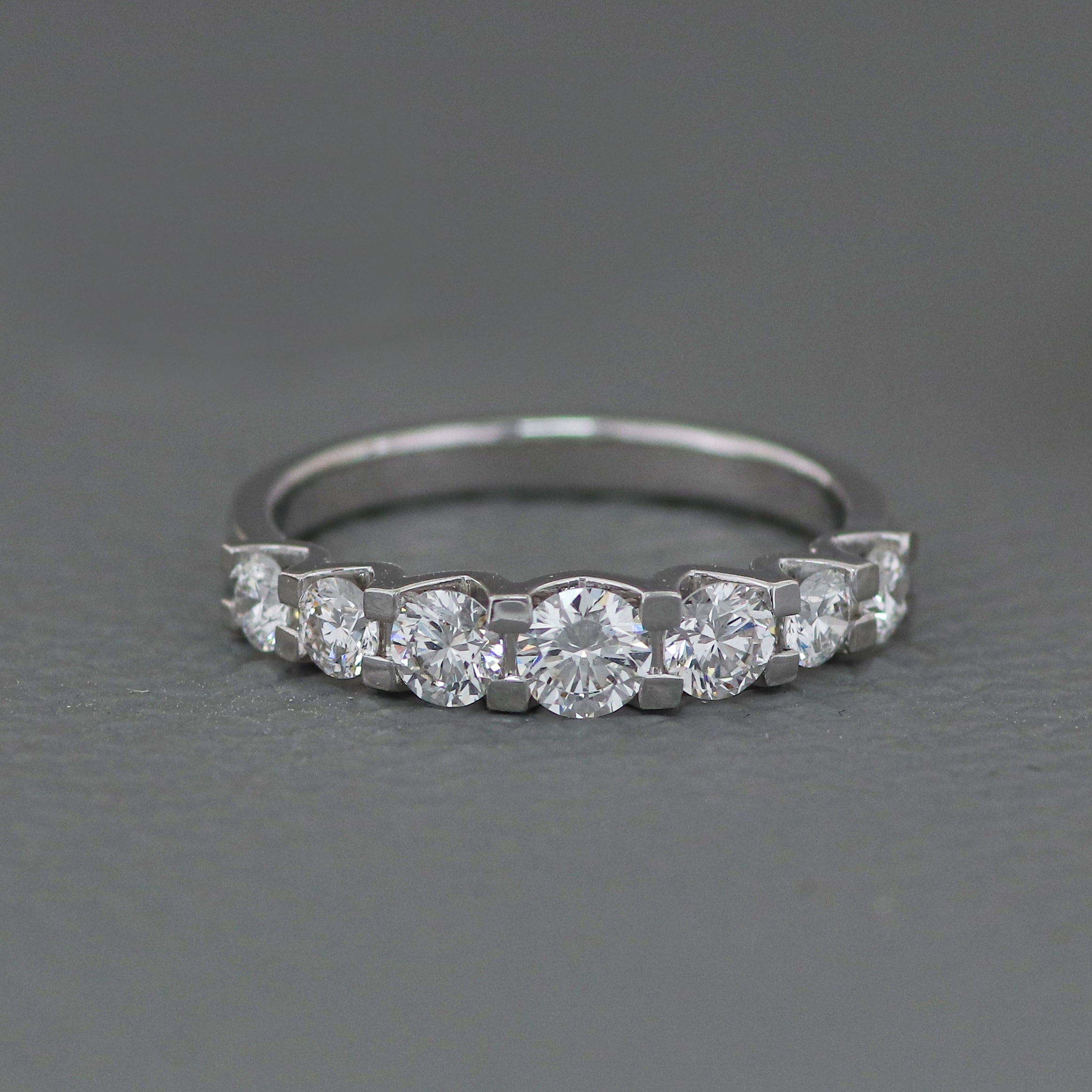 14K Yellow Gold Wedding Band Women's Half Eternity Band