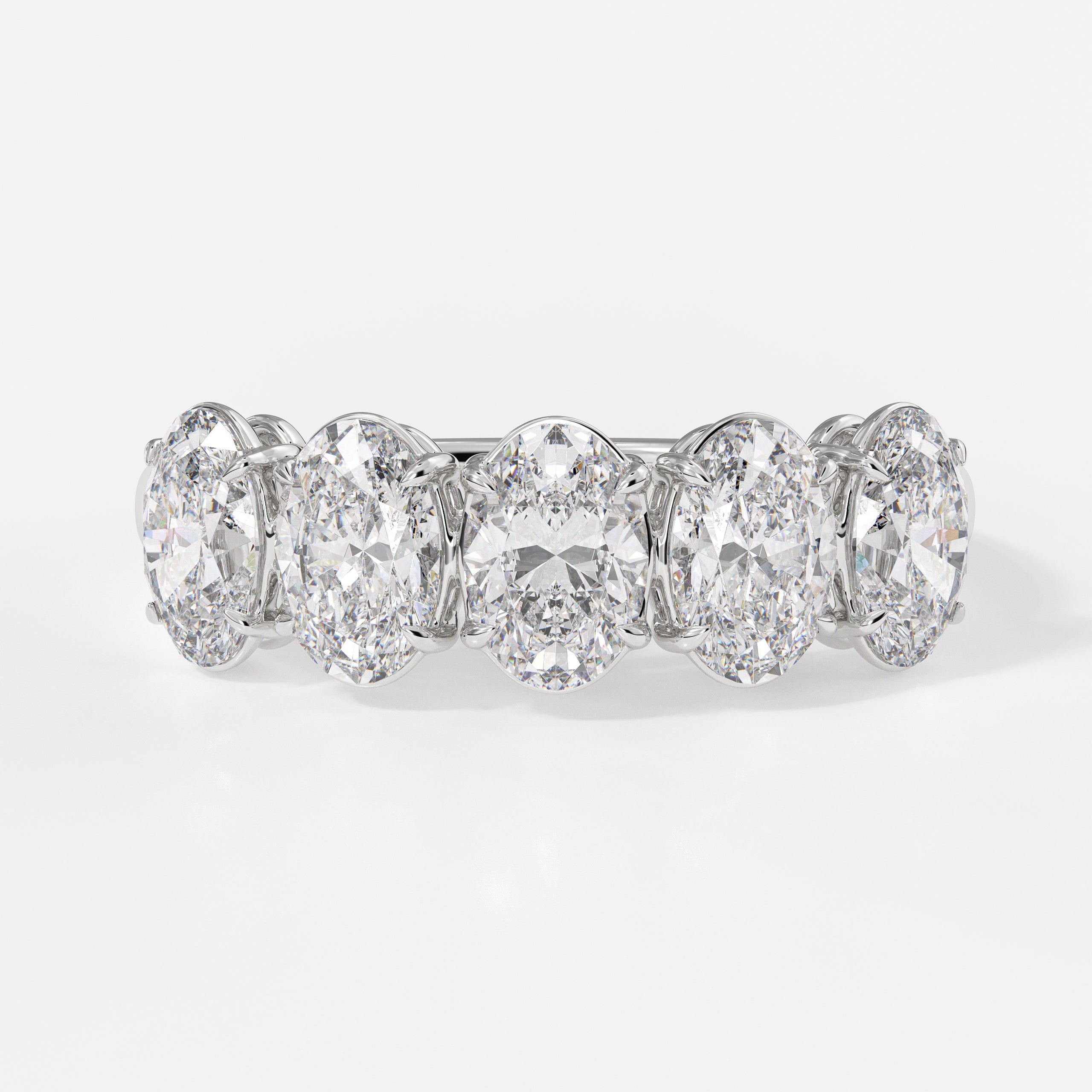 2.09 Carats Oval Cut Lab Grown Diamond Wedding Band In 14K Solid Gold