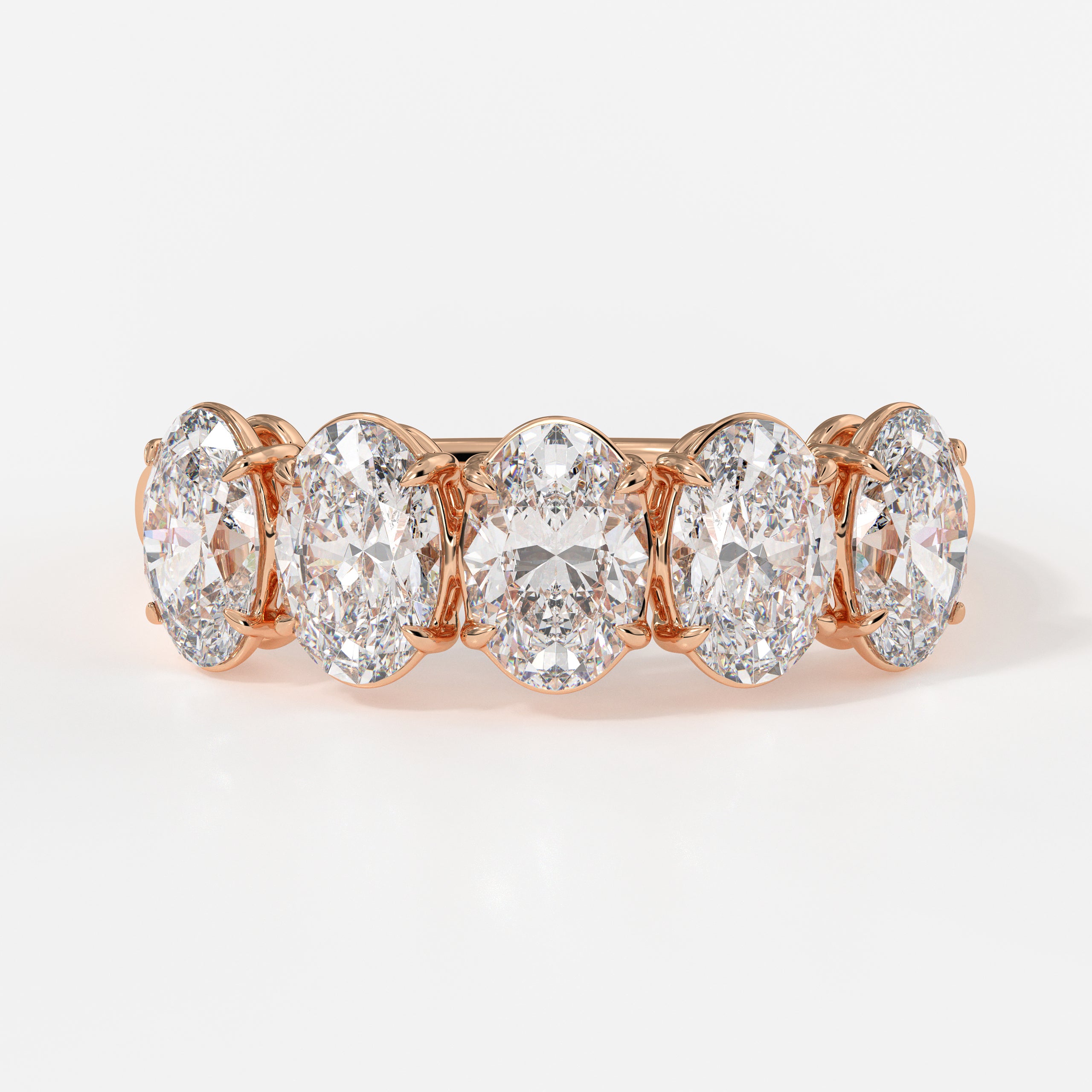2.09 Carats Oval Cut Lab Grown Diamond Wedding Band In 14K Solid Gold