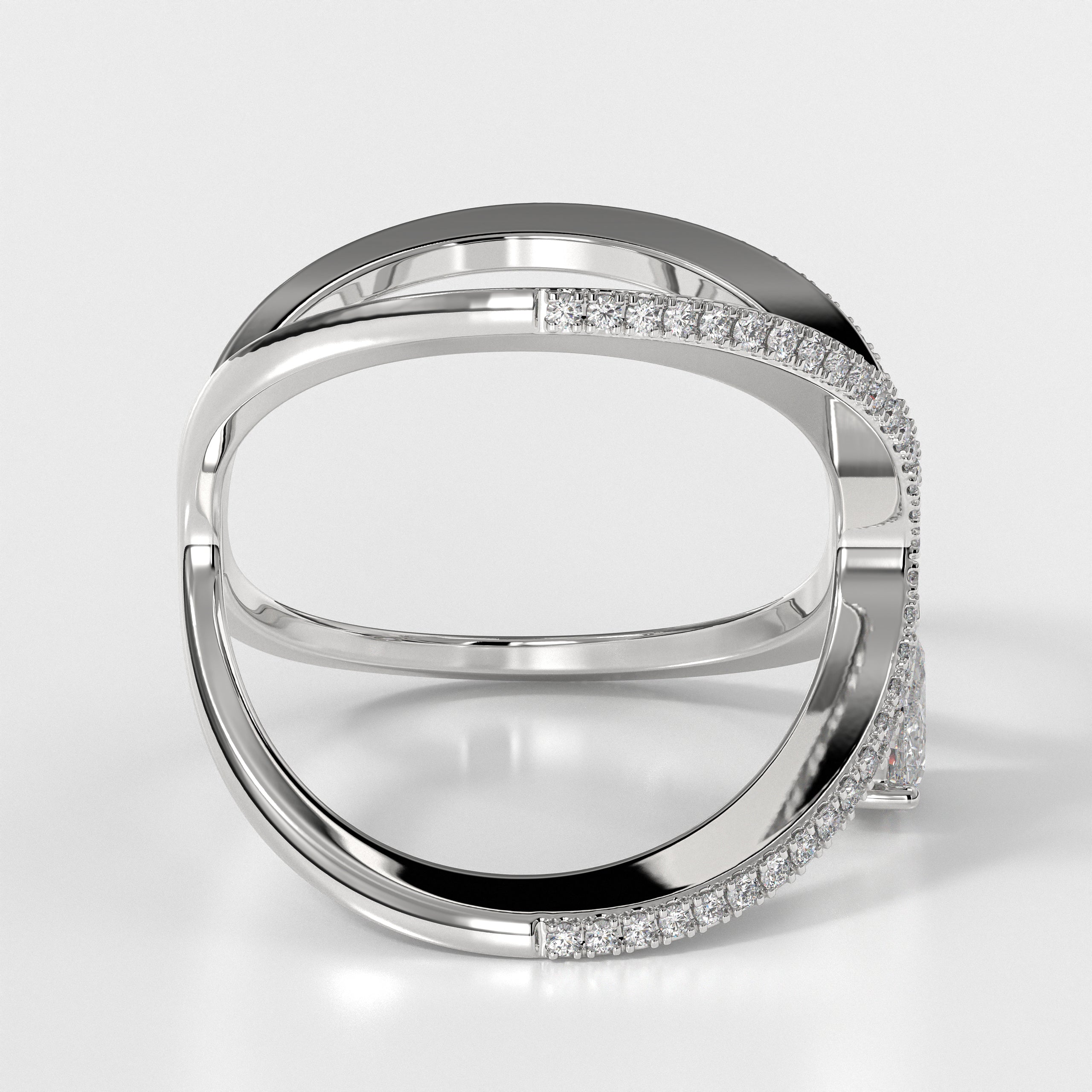 14K Gold Pear Cut Lab Grown Diamond Wedding Ring