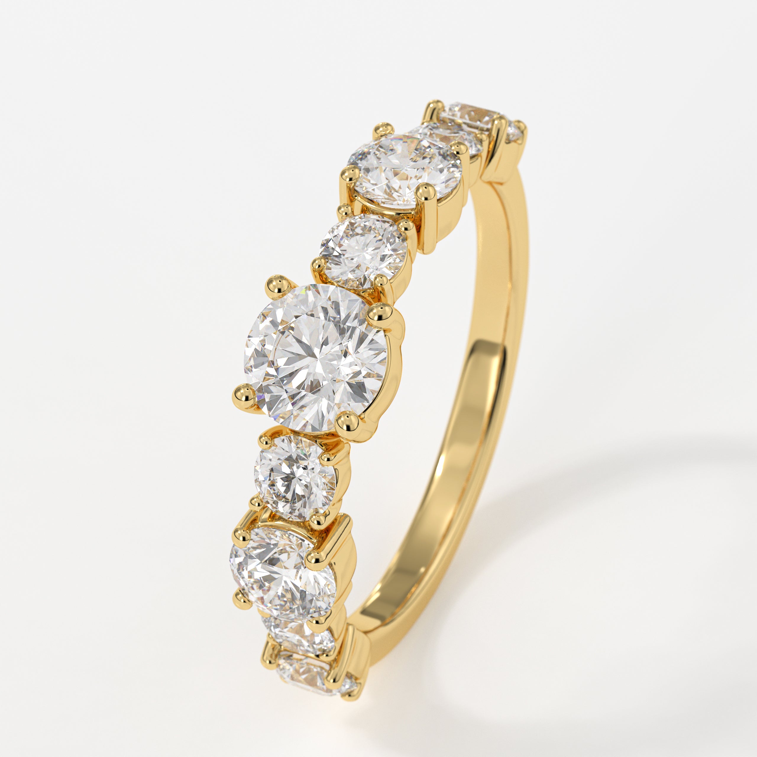 14K Gold Round Cut Lab Grown Diamond Simple Engagement Ring