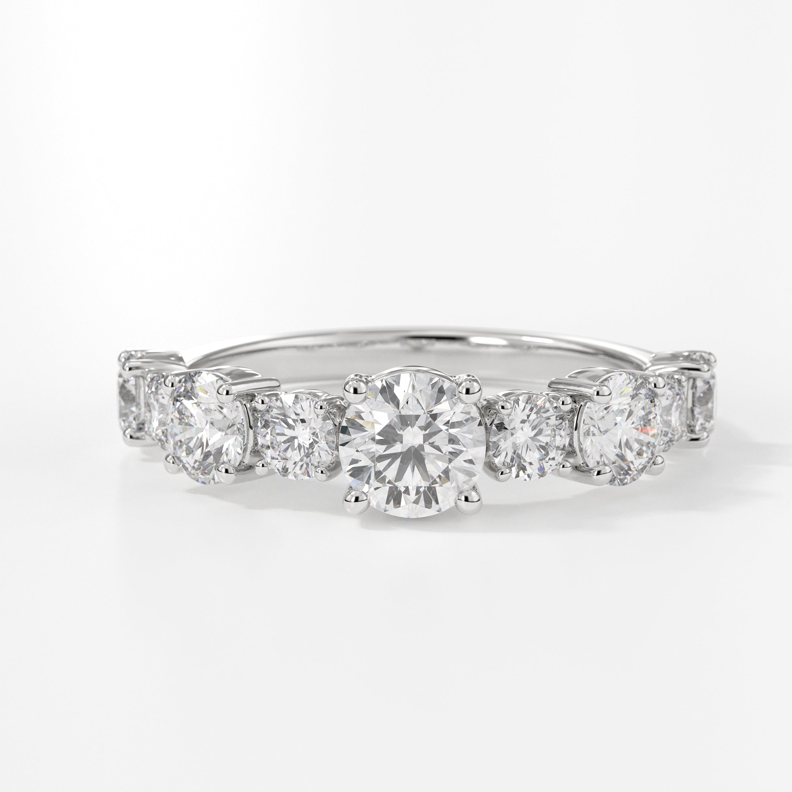 14K Gold Round Cut Lab Grown Diamond Simple Engagement Ring