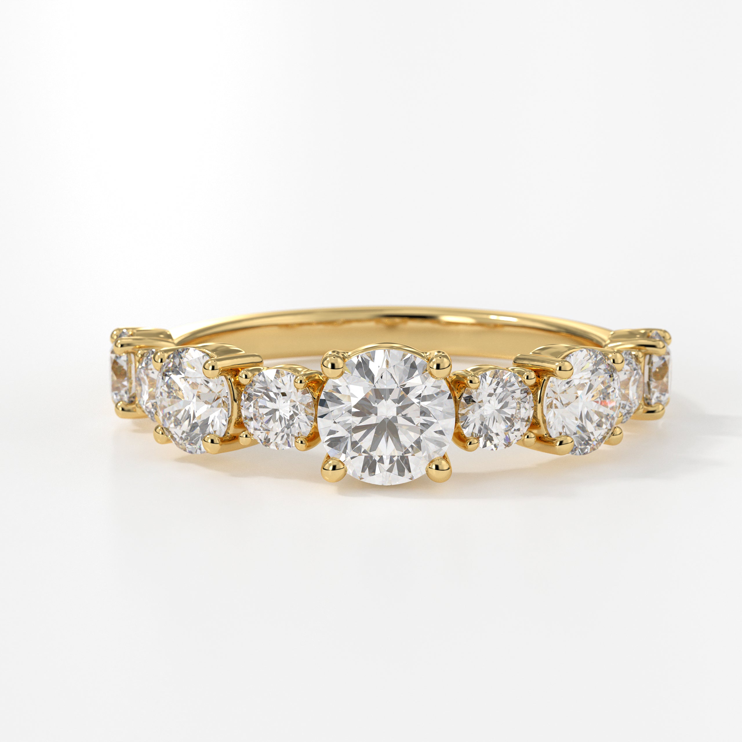 14K Gold Round Cut Lab Grown Diamond Simple Engagement Ring