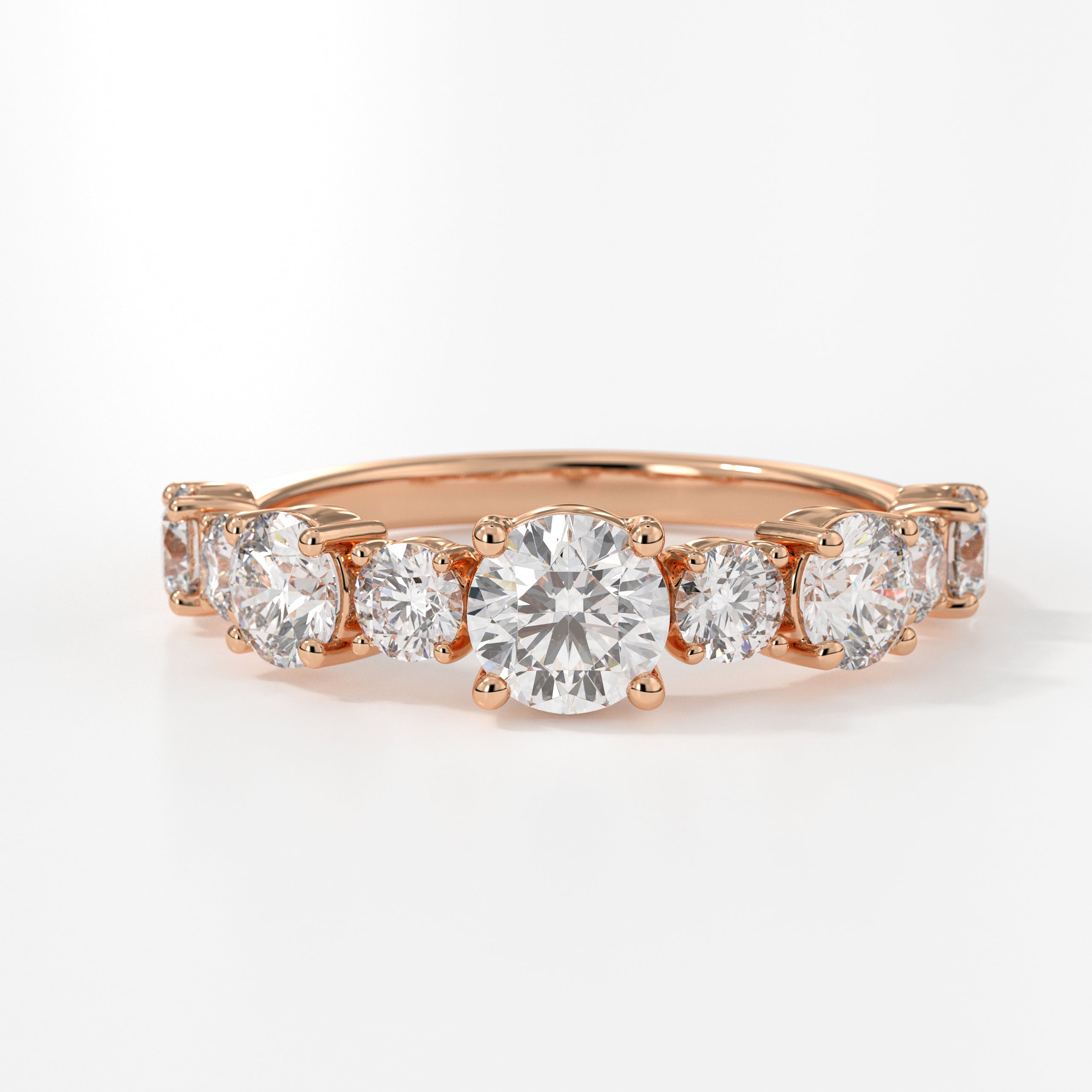 14K Gold Round Cut Lab Grown Diamond Simple Engagement Ring