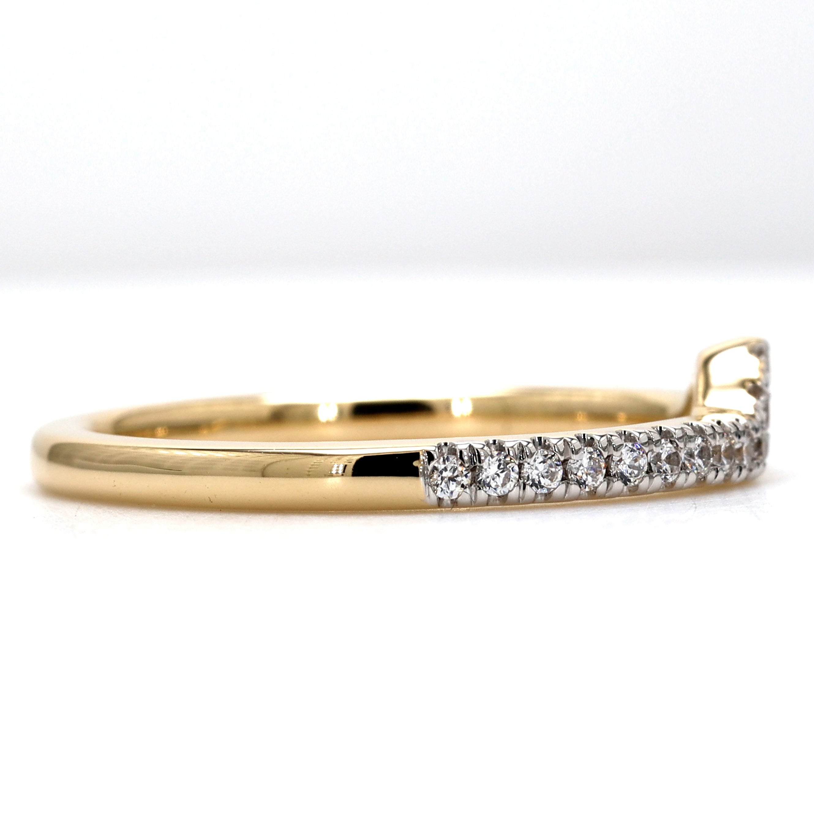 14K Round Lab Grown Diamond Curved Ring Sustainable Wedding Band for Women