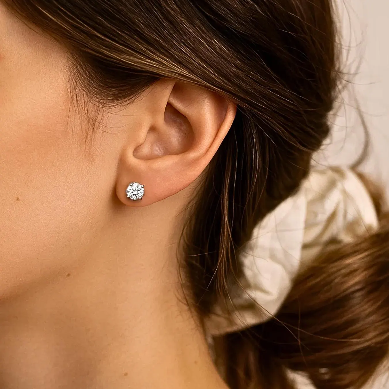 Gold Diamond Stud Earrings