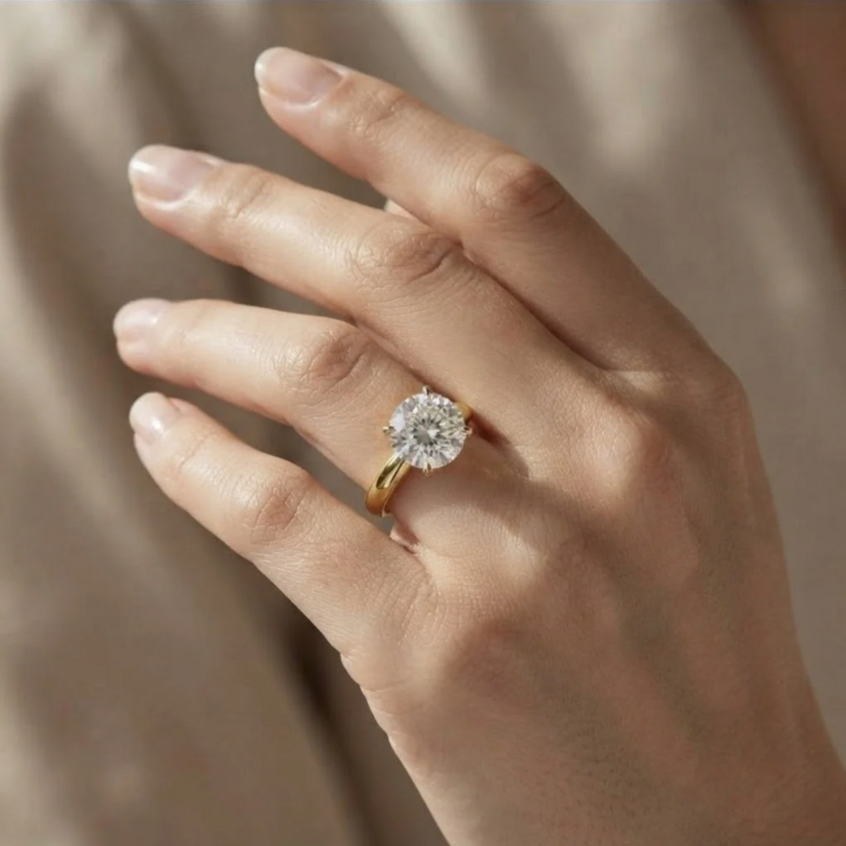 Lab Grown Round Diamond Solitaire Ring