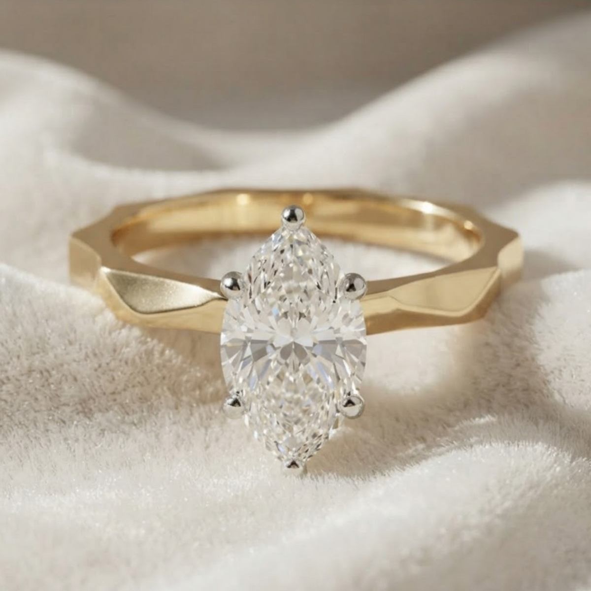 Marquise Solitaire in Engagement Diamond Ring