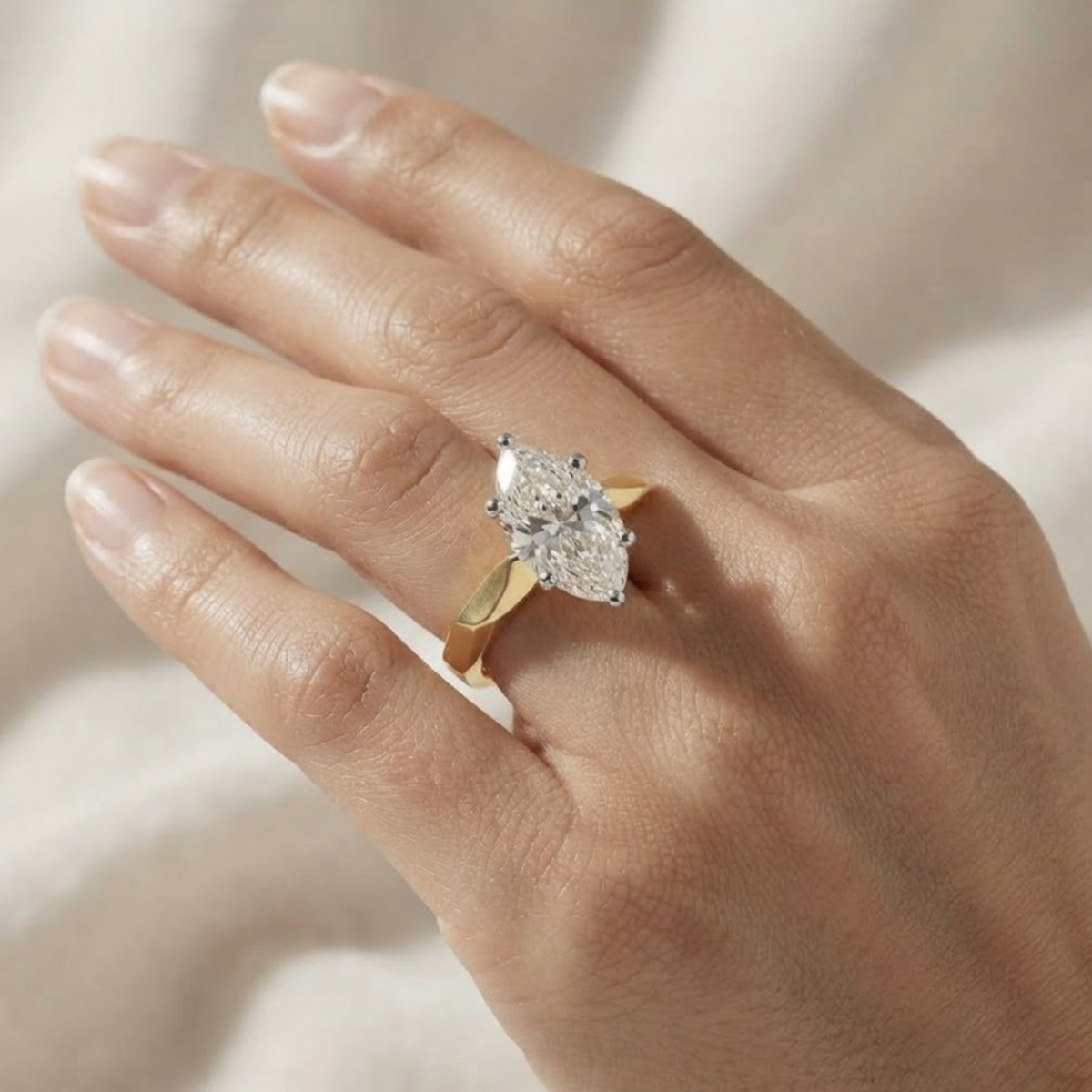 Marquise Solitaire in Engagement Diamond Ring