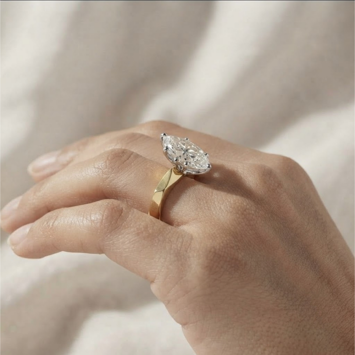 Marquise Solitaire in Engagement Diamond Ring