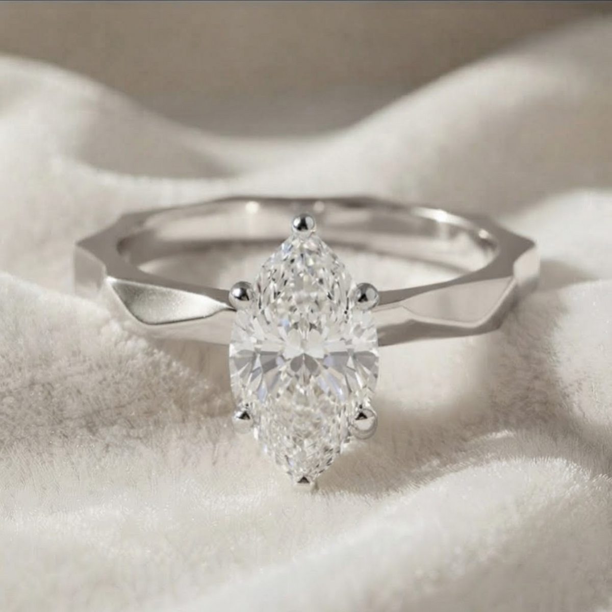Marquise Solitaire in Engagement Diamond Ring