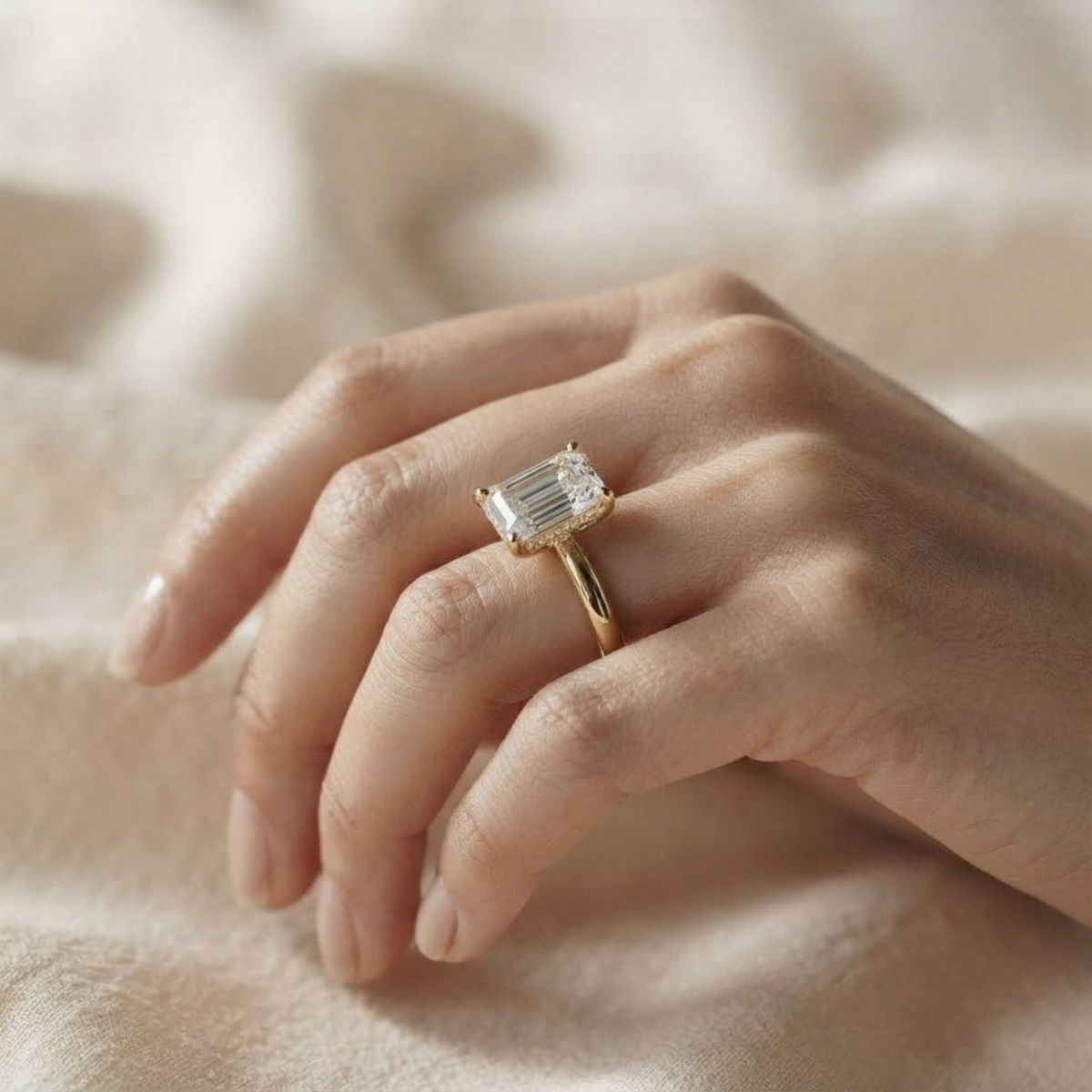 Lab Grown Emerald Cut Diamond Ring