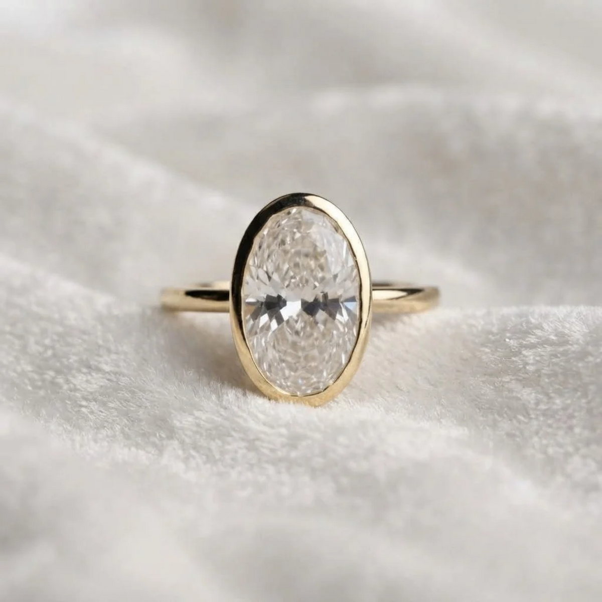 Lab Grown Diamond Bezel Set Solitaire Engagement Ring