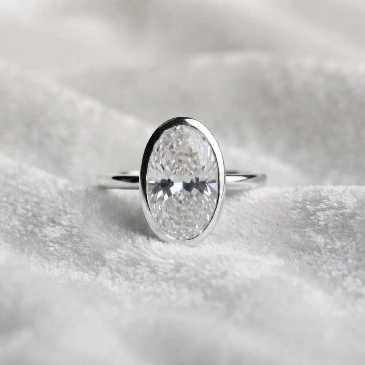 Lab Grown Diamond Bezel Set Solitaire Engagement Ring