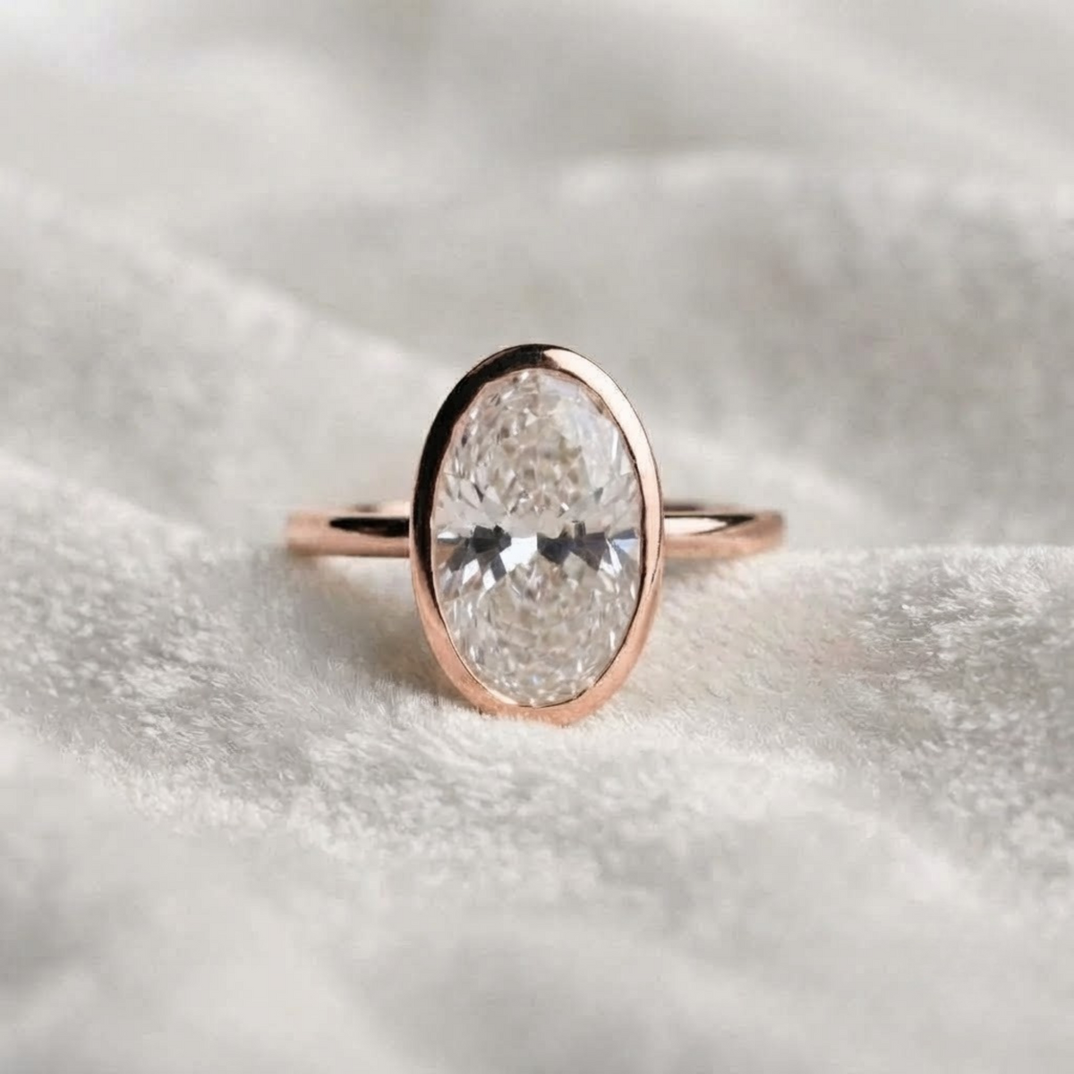 Lab Grown Diamond Bezel Set Solitaire Engagement Ring