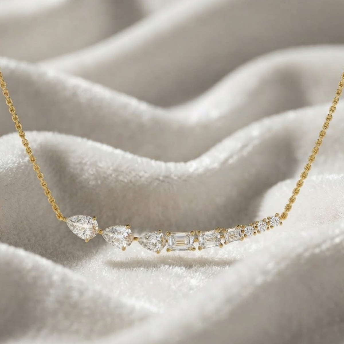 Multi Shape Lab Grown Diamond Necklace For Women