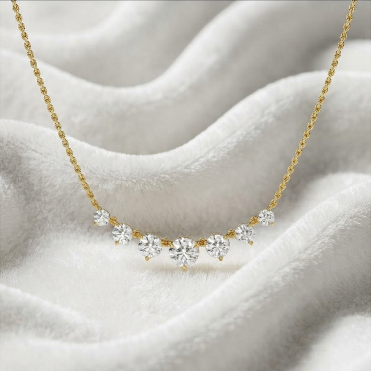 Curved Bar Diamond Necklace