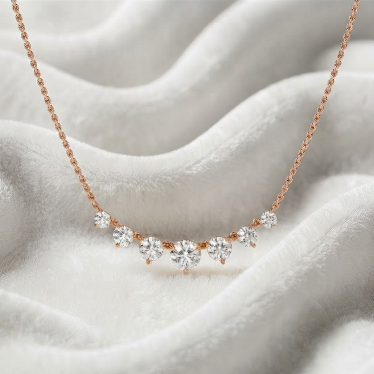 Curved Bar Diamond Necklace