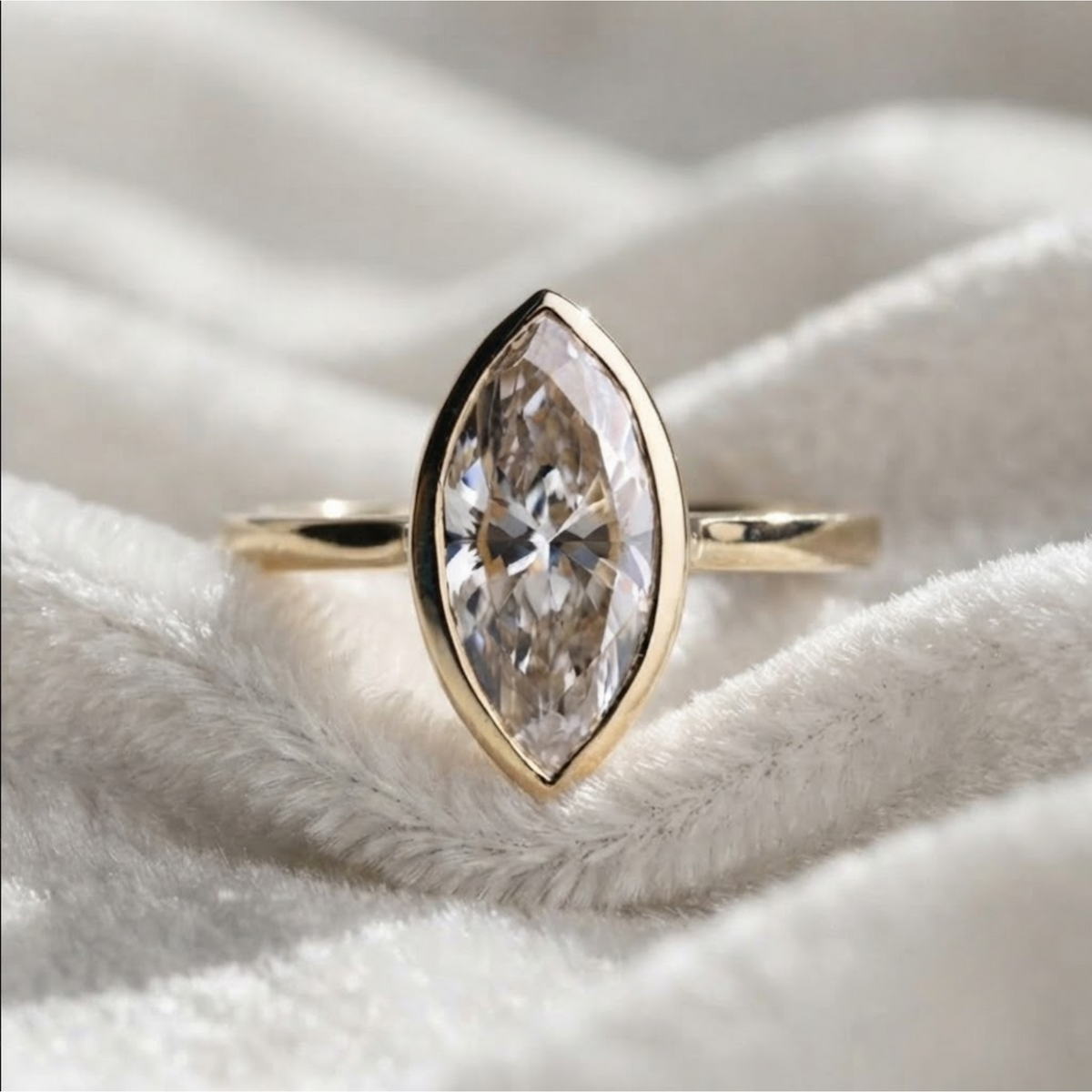 Marquise Cut IGI Certified Solitaire Diamond Ring