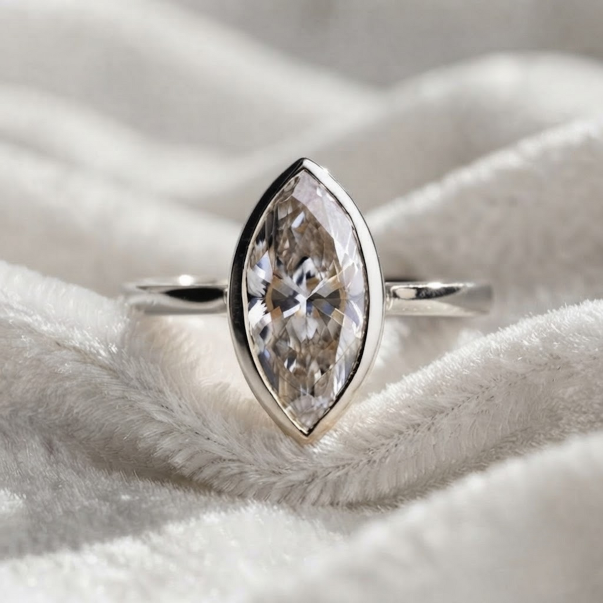Marquise Cut IGI Certified Solitaire Diamond Ring