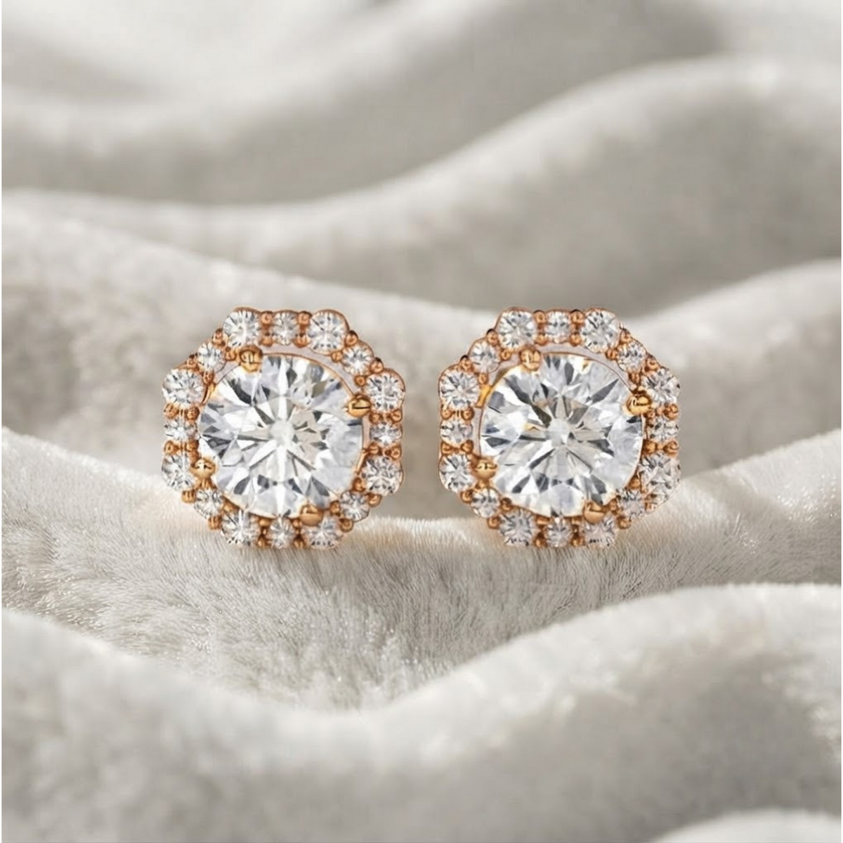 Lab Grown Diamond Halo Earrings