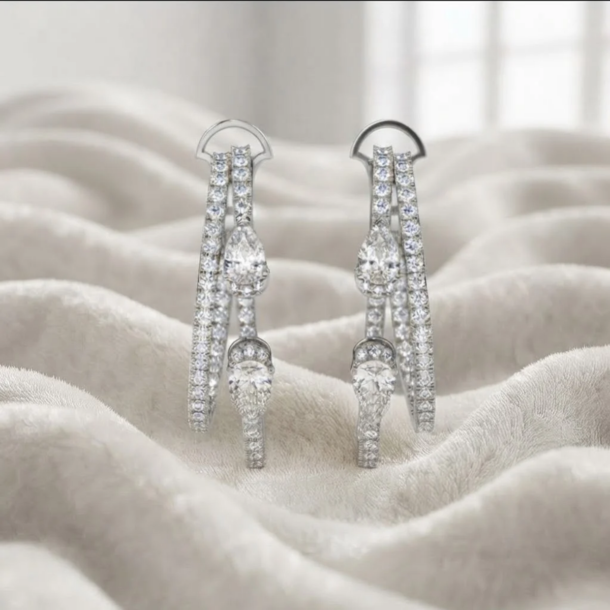 Lab Grown Diamond Drop Sparkly Diamond Stud Earrings