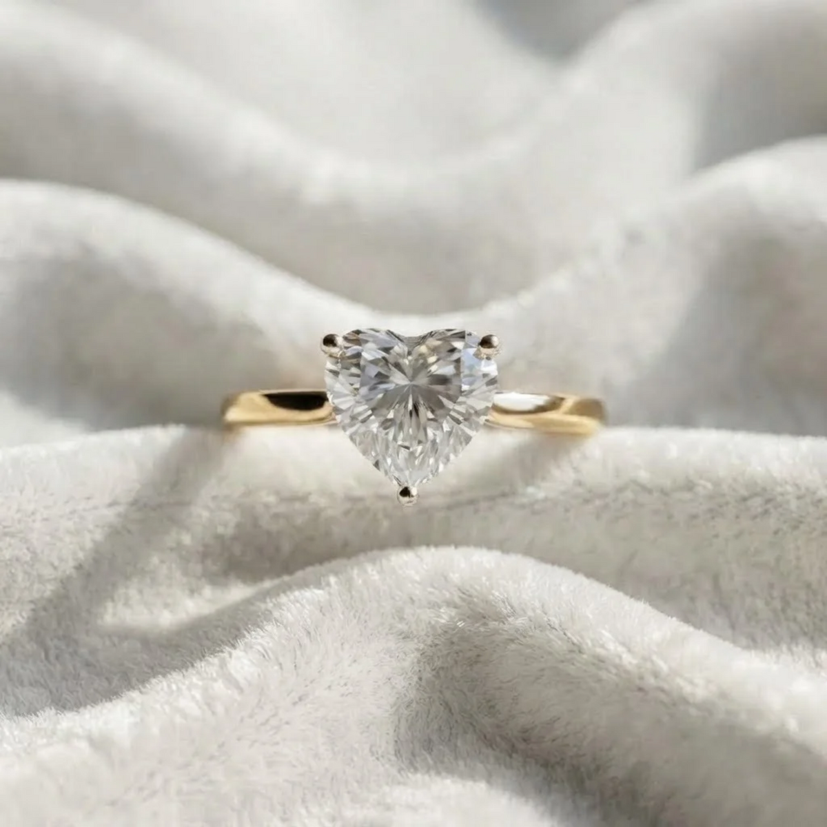 Solitaire Heart Shaped Diamond Engagement Ring
