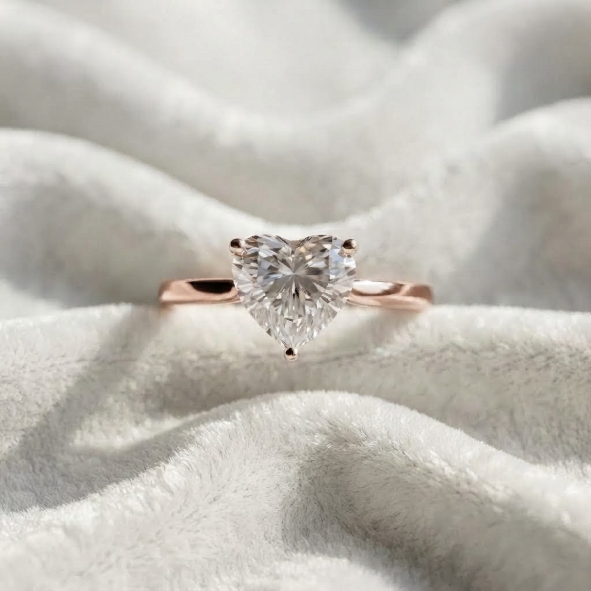Solitaire Heart Shaped Diamond Engagement Ring